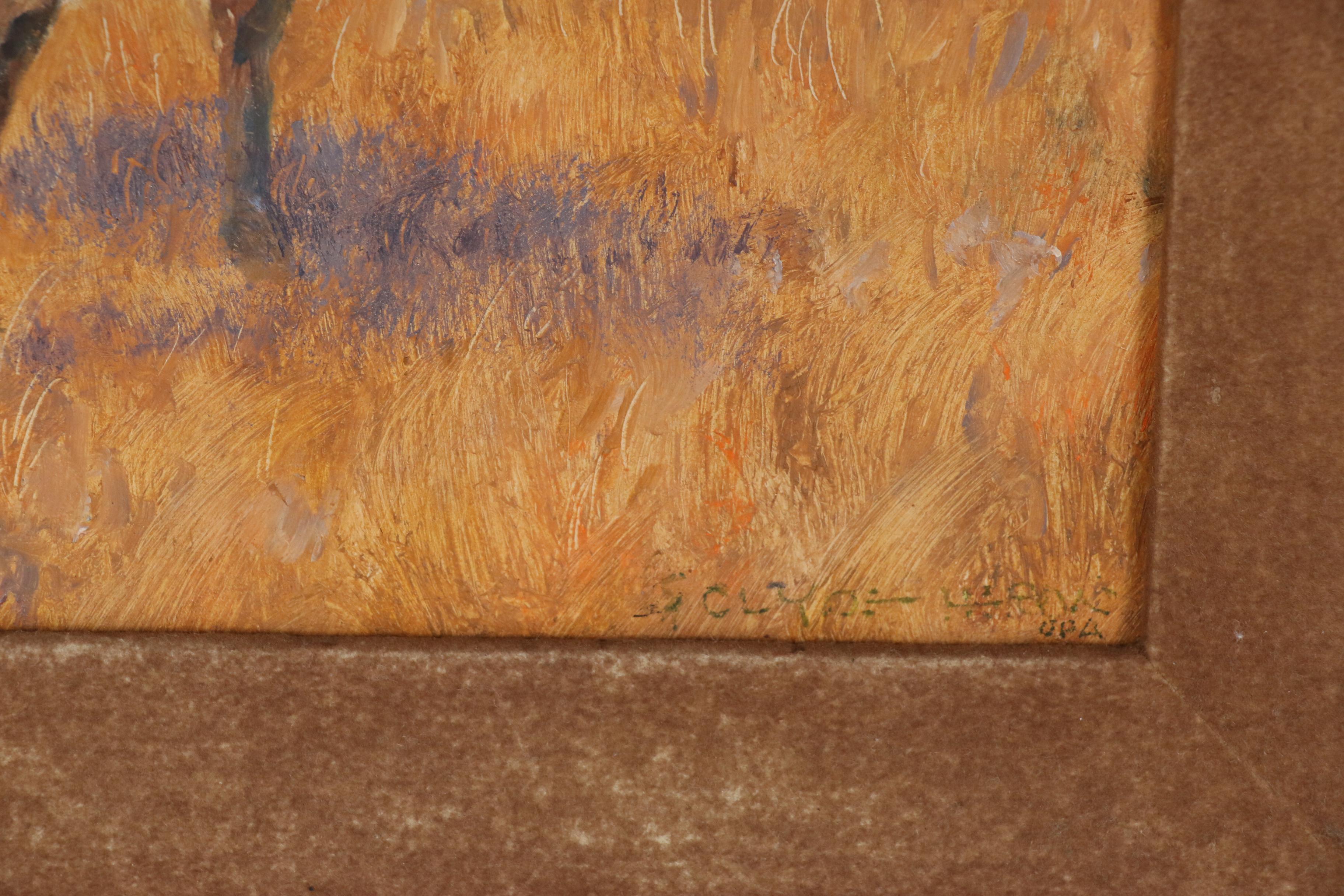 Clyde Heron Oil Painting of Native Americans on Horseback