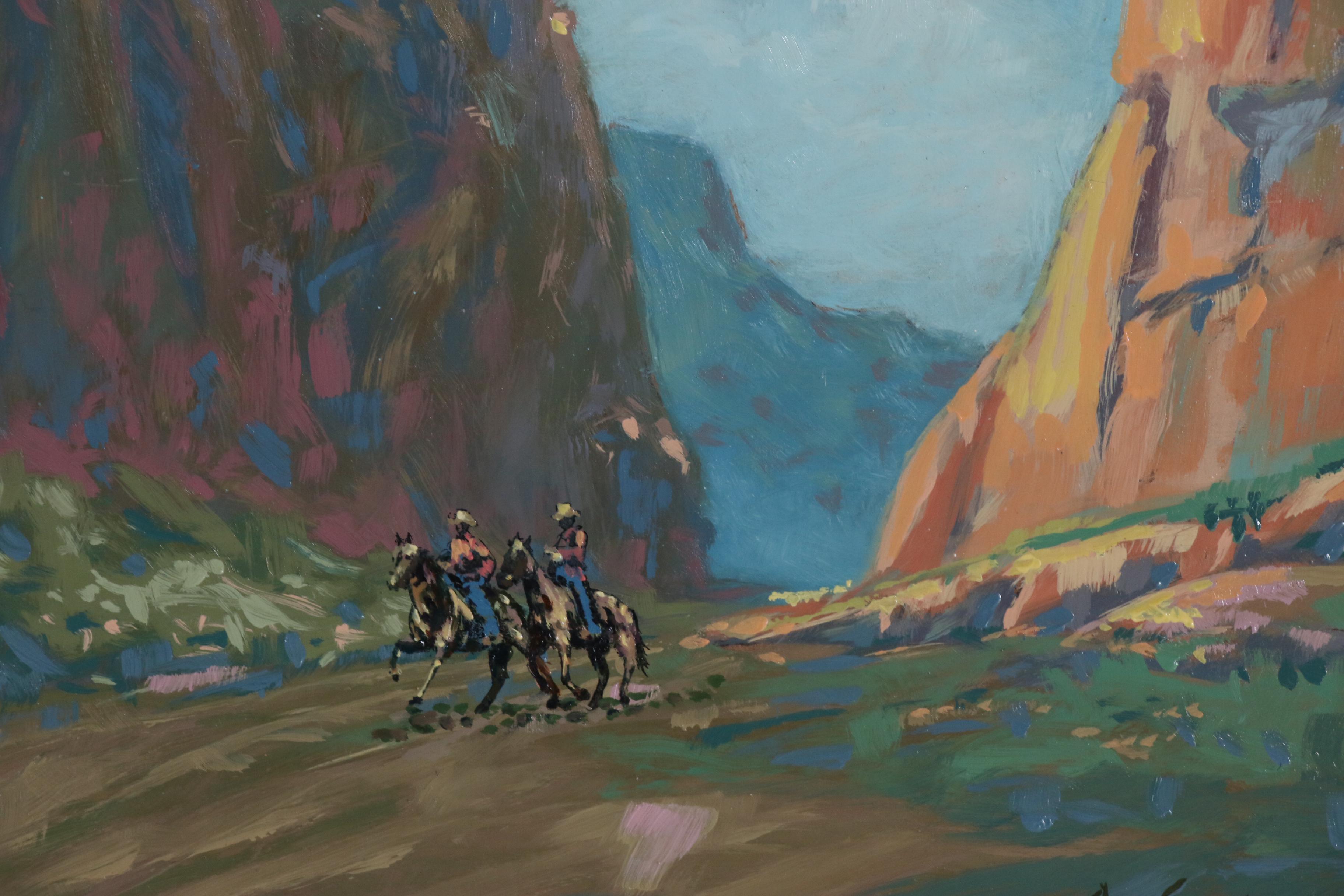Barry Euren Landscape Oil Painting "Riders in Canyon de Chelly"