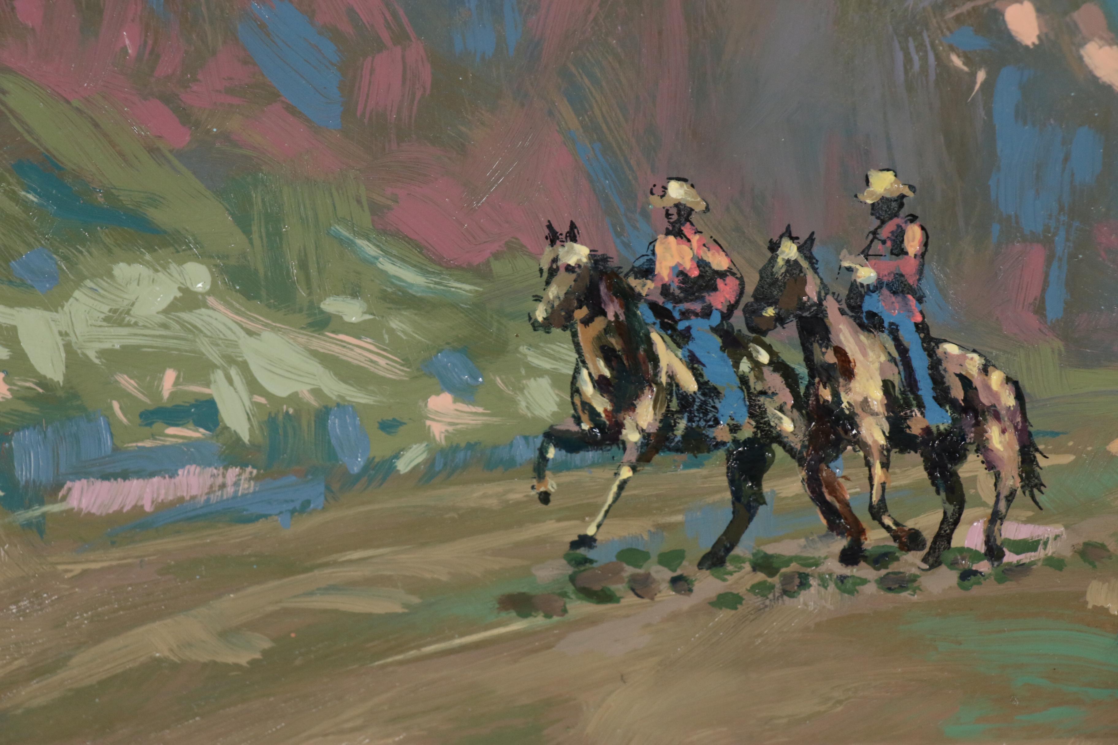 Barry Euren Landscape Oil Painting "Riders in Canyon de Chelly"
