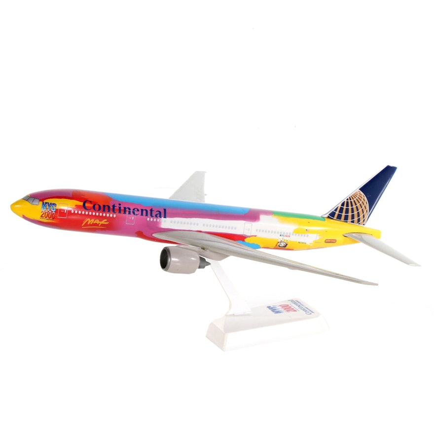 "NYC 2000" Continental Boeing Airplane Model, Peter Max Design