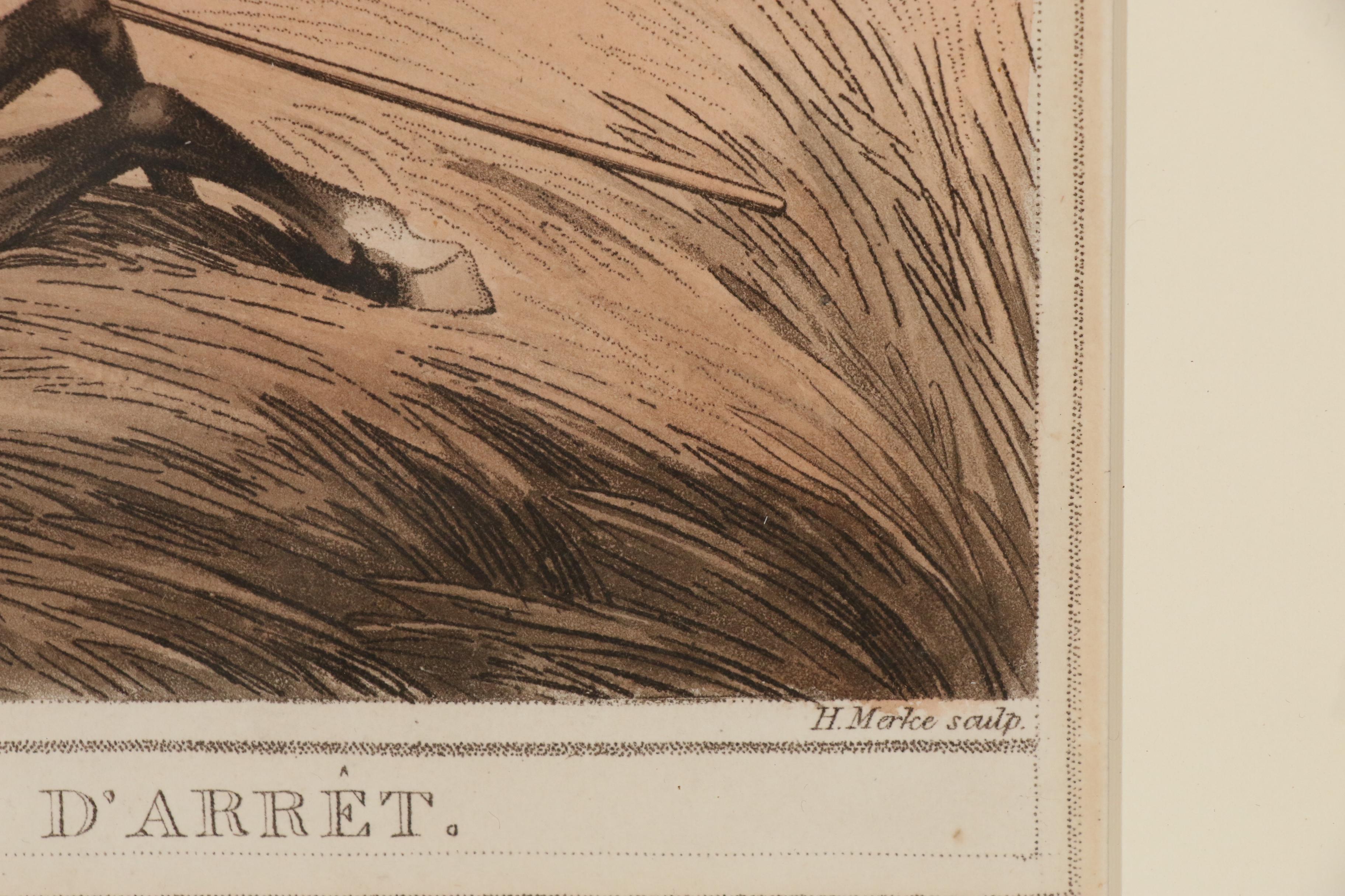 Lithograph with Stipple Engraving after Samuel Howitt "The Hog at Bay"