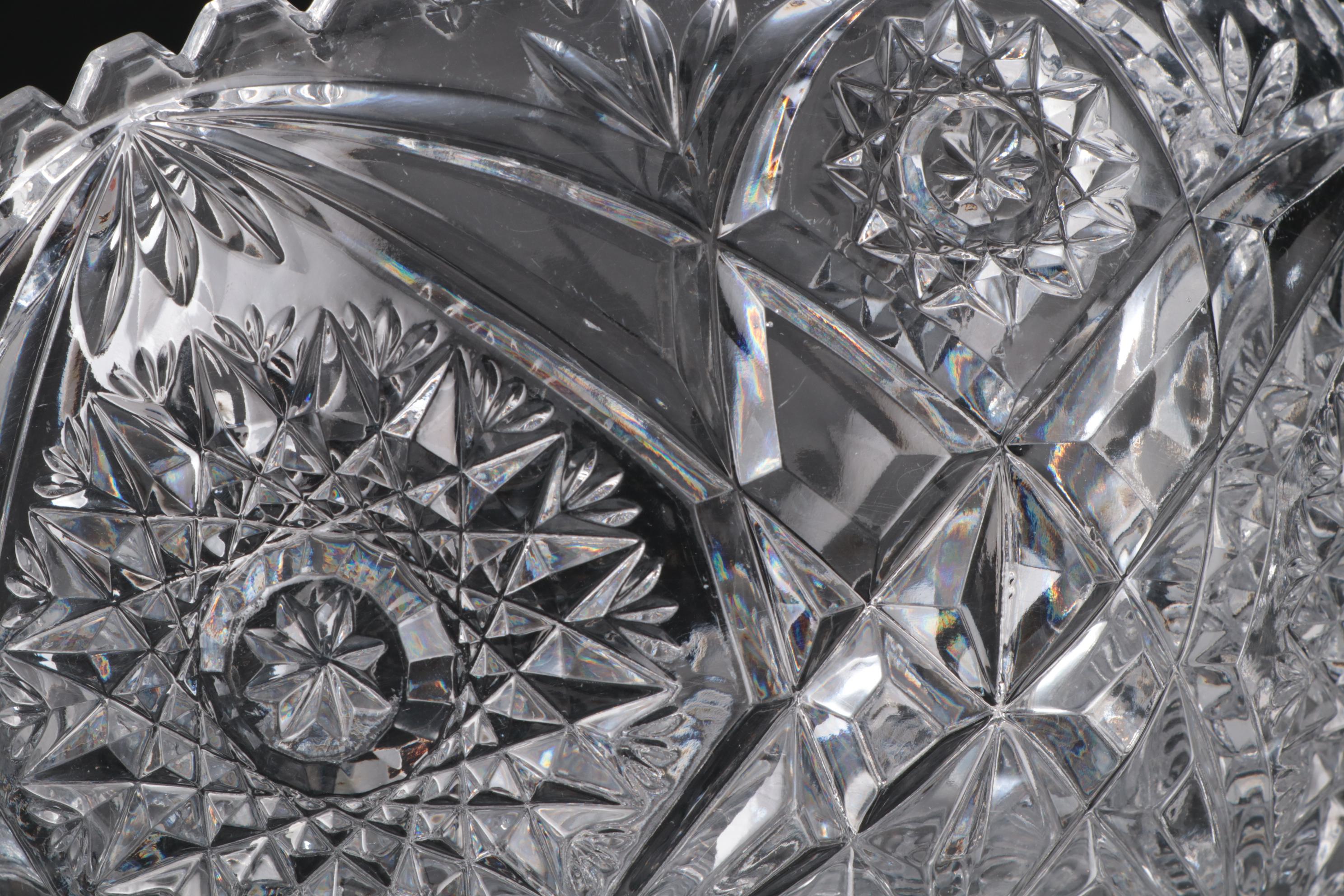 Waterford Crystal "Lismore" Bowl with American Brilliant Cut Glass Bowls