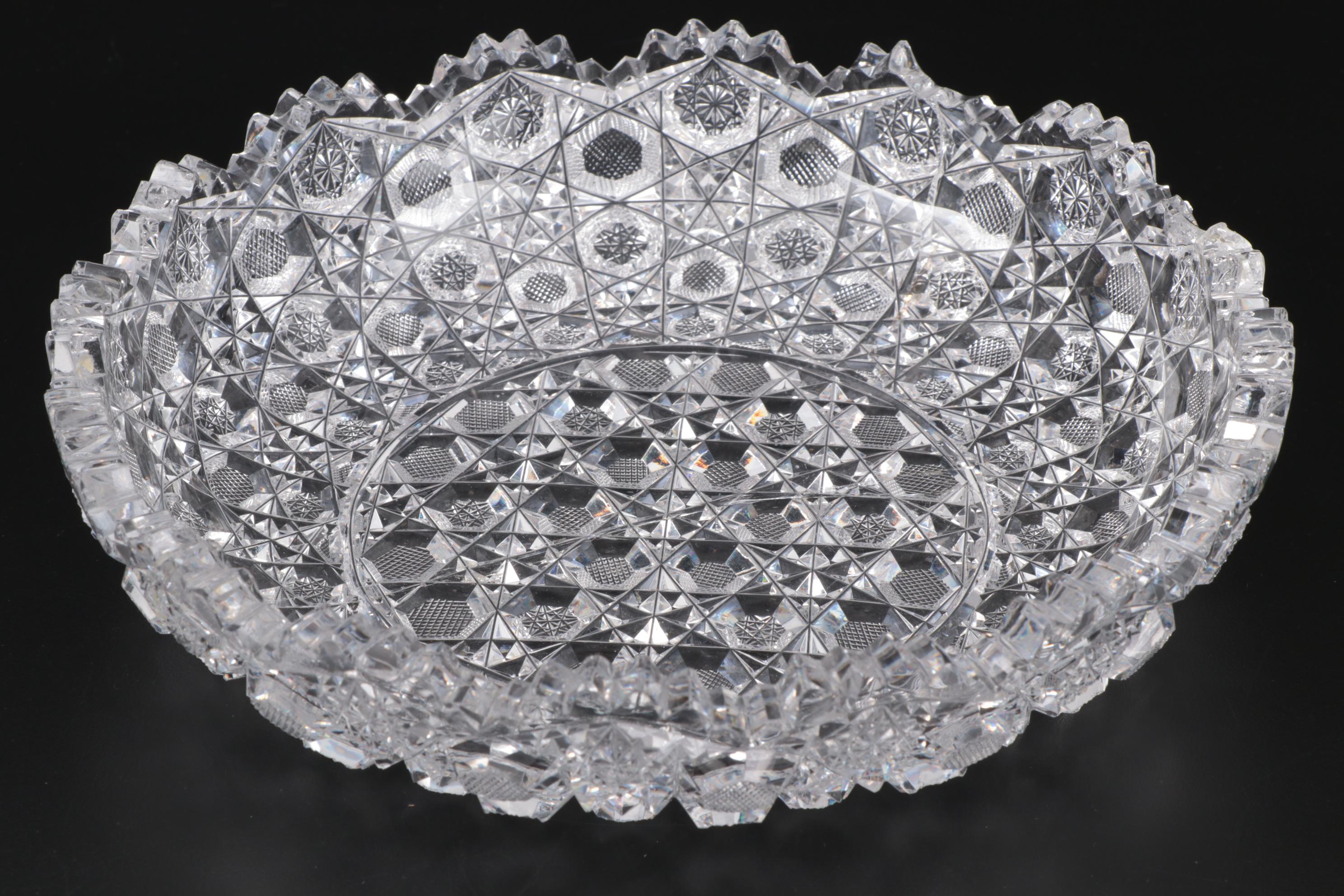 Waterford Crystal "Lismore" Bowl with American Brilliant Cut Glass Bowls