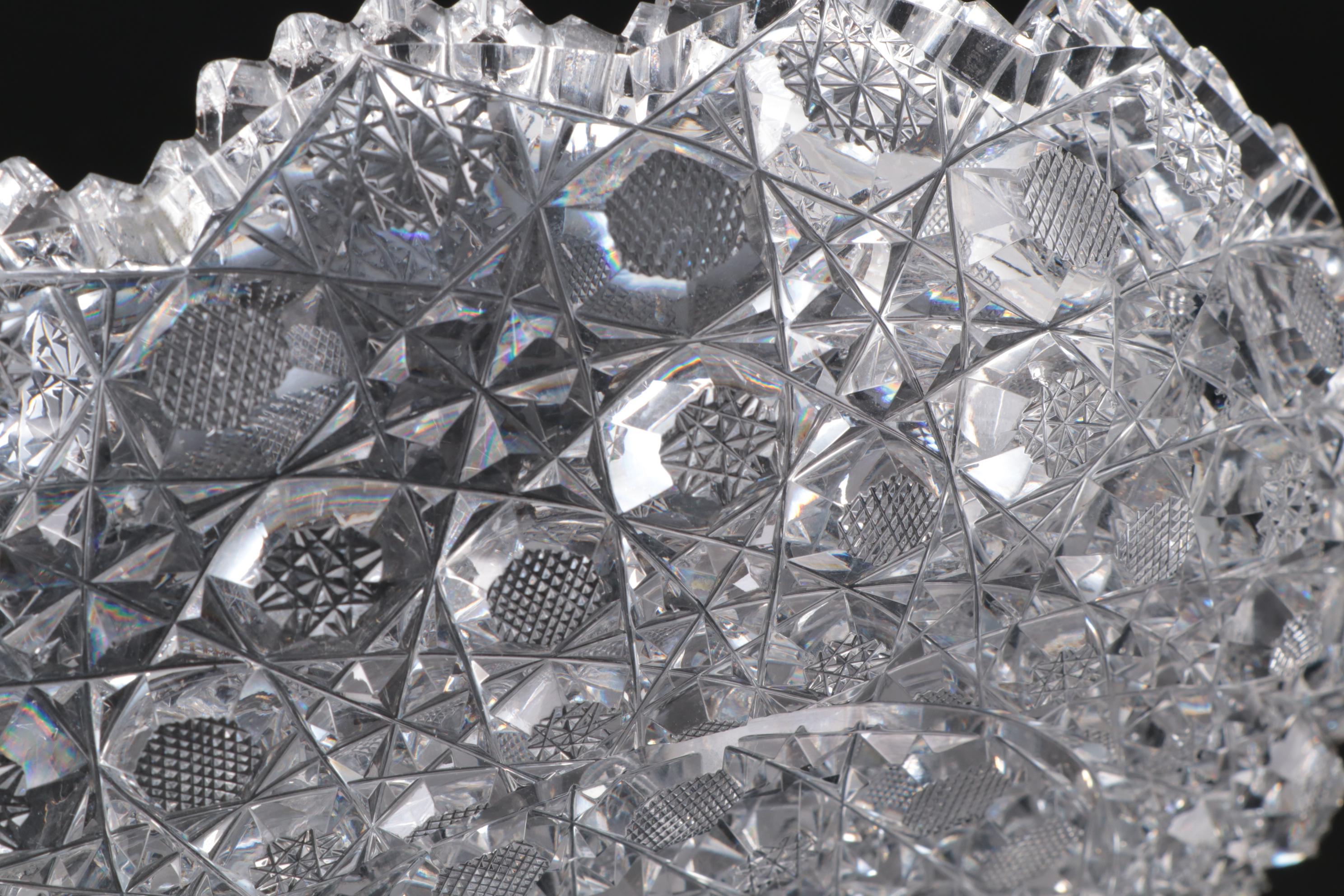 Waterford Crystal "Lismore" Bowl with American Brilliant Cut Glass Bowls