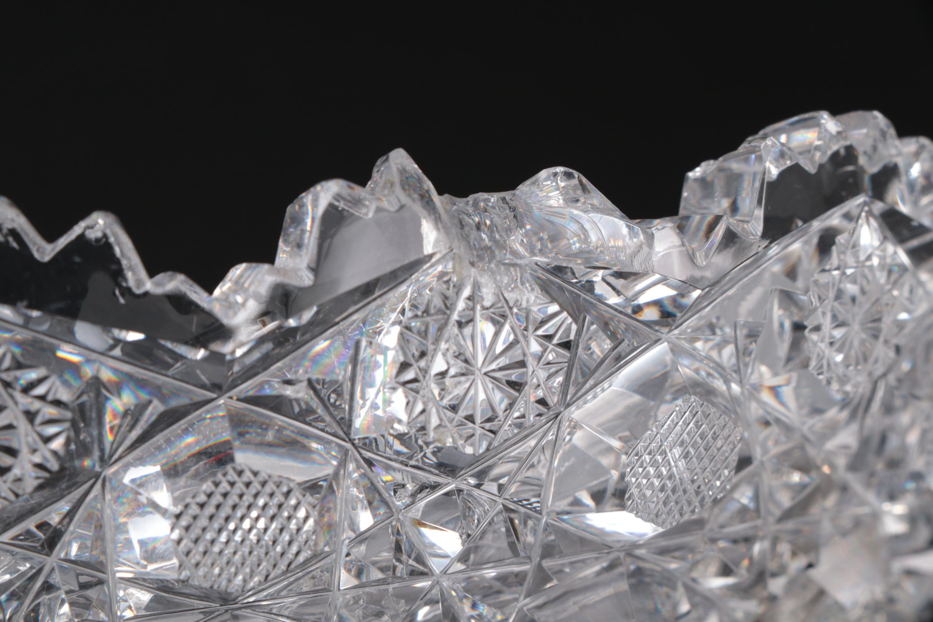 Waterford Crystal "Lismore" Bowl with American Brilliant Cut Glass Bowls