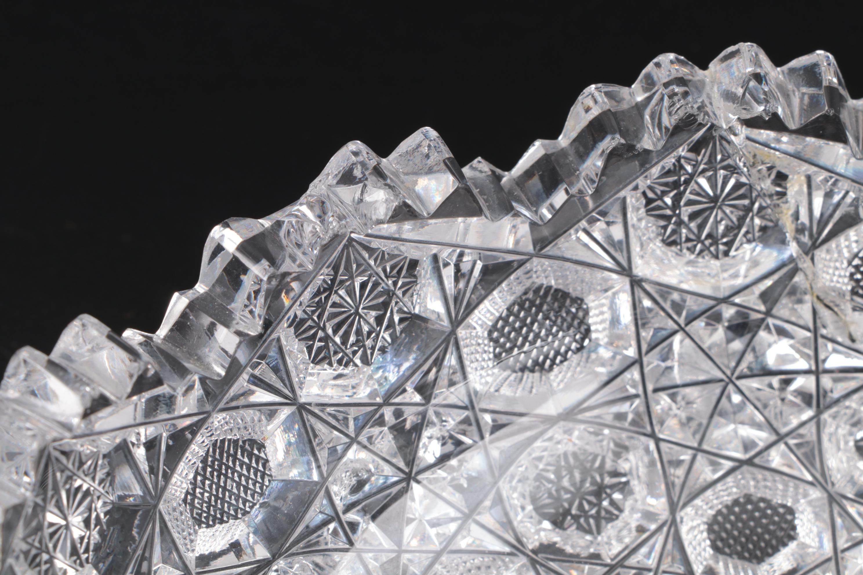 Waterford Crystal "Lismore" Bowl with American Brilliant Cut Glass Bowls