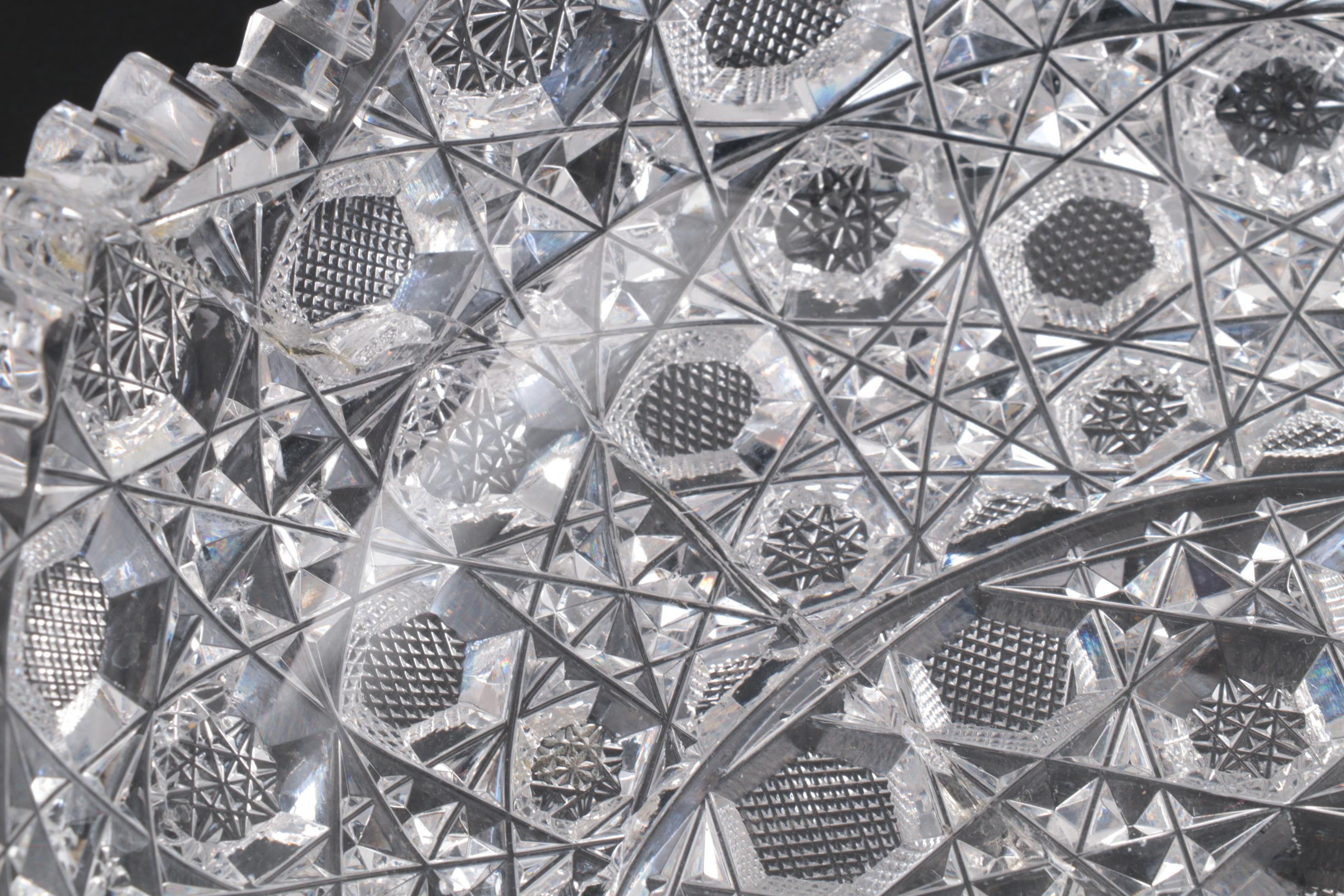 Waterford Crystal "Lismore" Bowl with American Brilliant Cut Glass Bowls