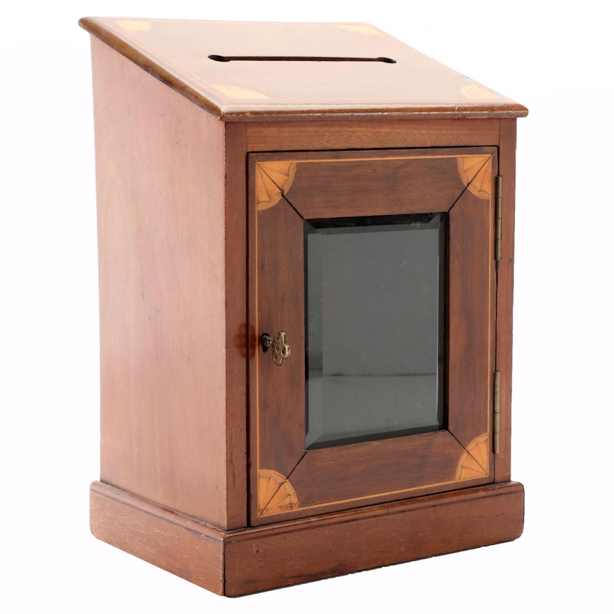 Edwardian Marquetry Country House Letter Box, Early 20th Century