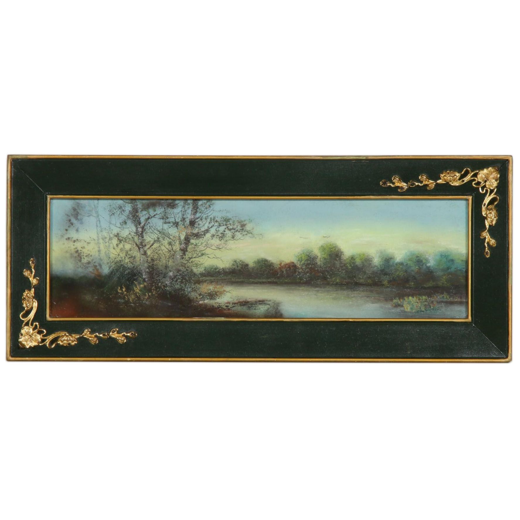 River Scene Pastel Drawing