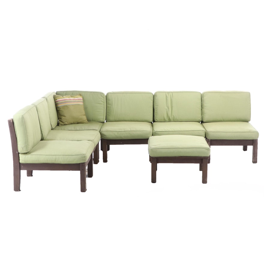 Pottery Barn Painted Teak Outdoor Sectional Seating