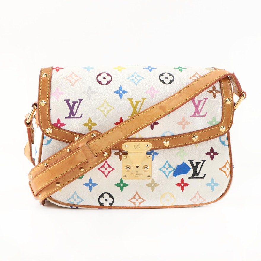 Louis Vuitton Sologne Crossbody Bag in Multicolore Canvas and Vachetta Leather