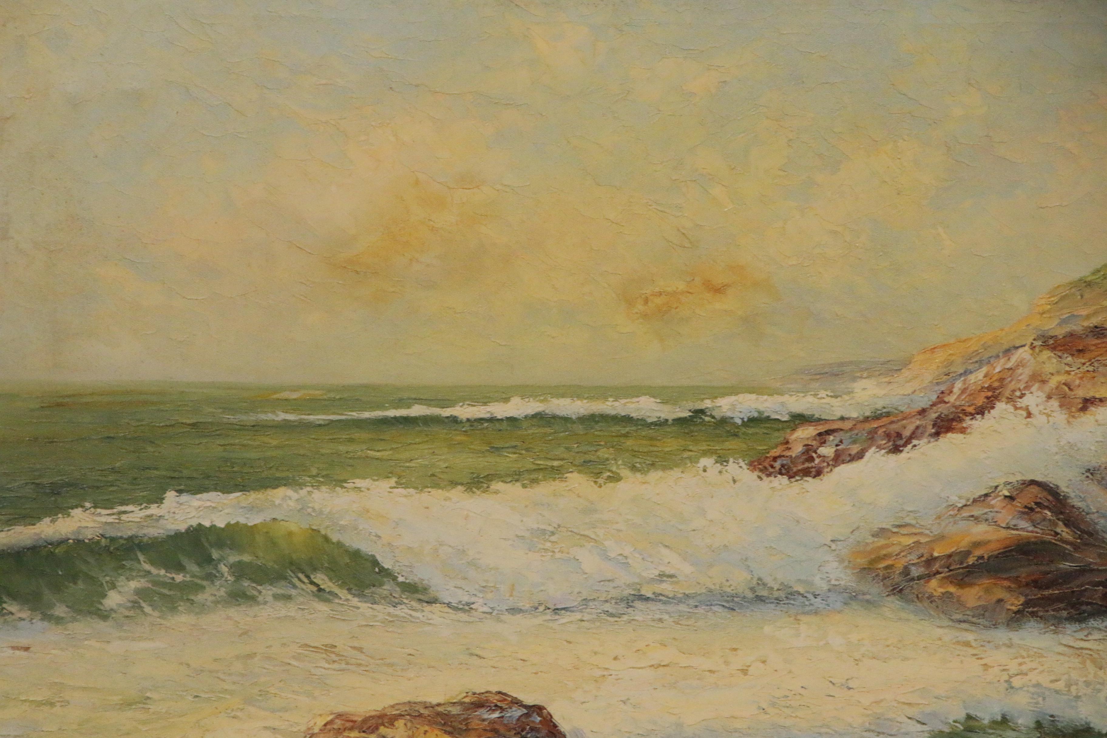 Earl Collins Seascape Oil Painting, Late 20th Century
