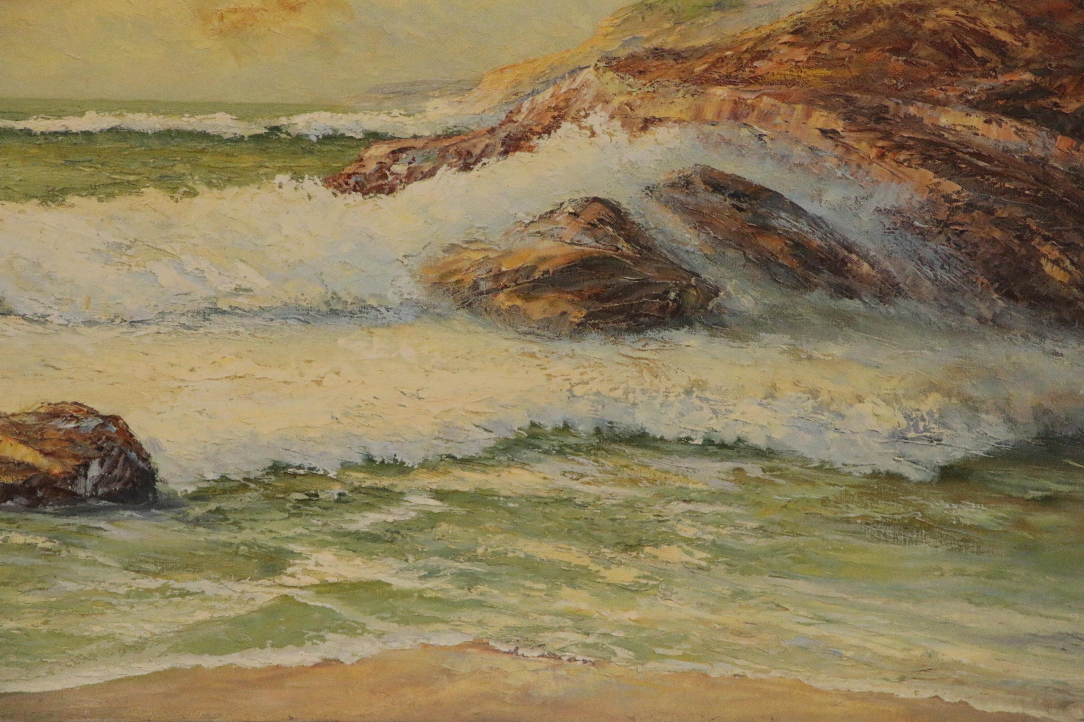 Earl Collins Seascape Oil Painting, Late 20th Century