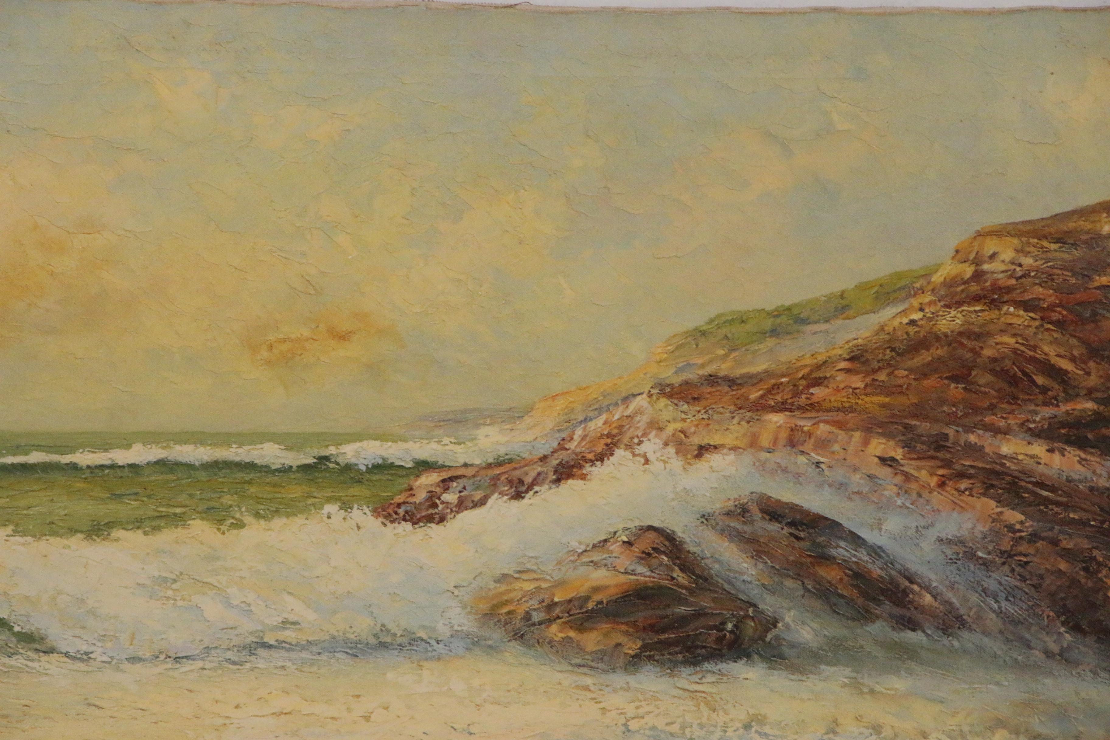 Earl Collins Seascape Oil Painting, Late 20th Century