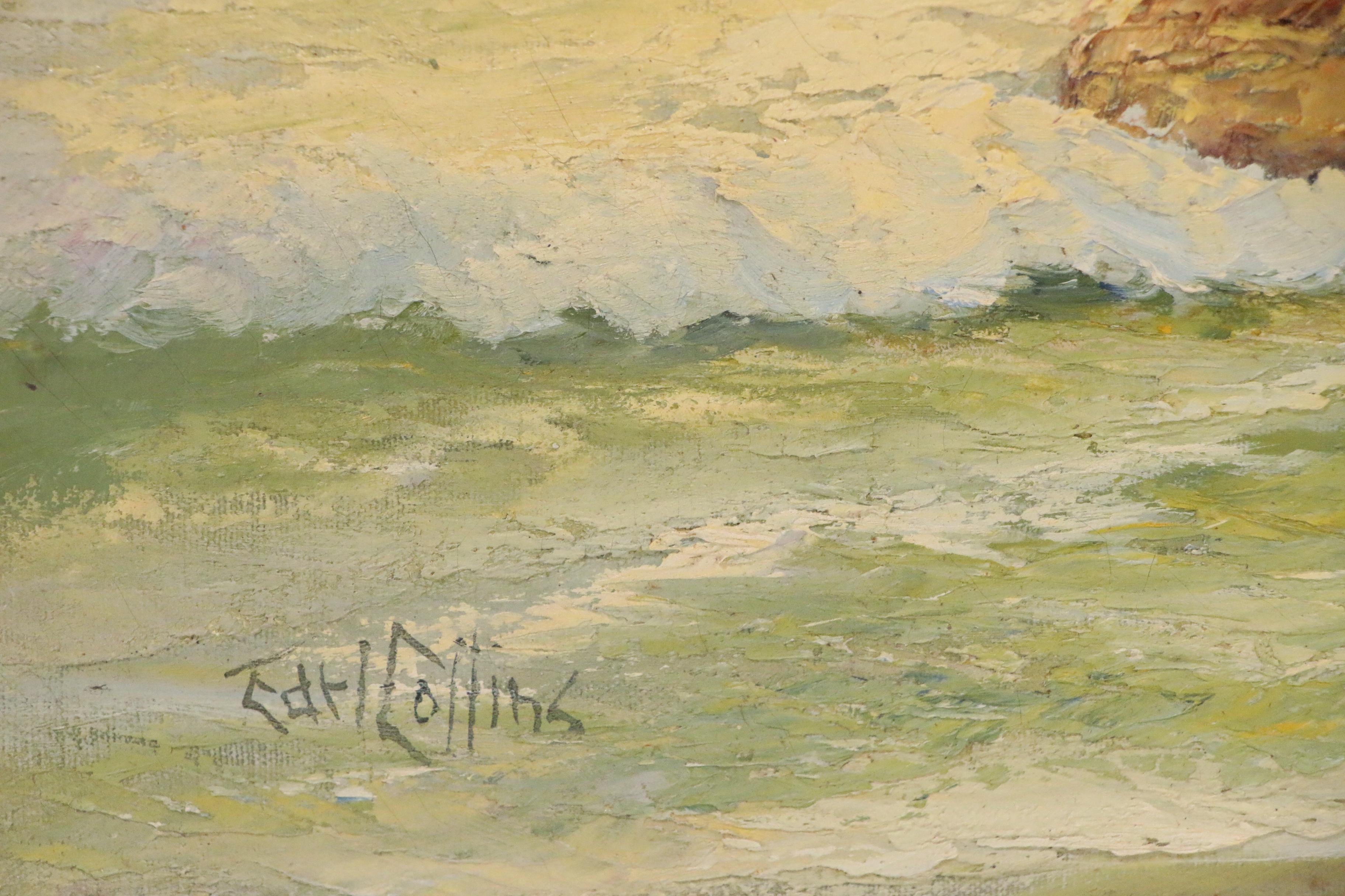 Earl Collins Seascape Oil Painting, Late 20th Century