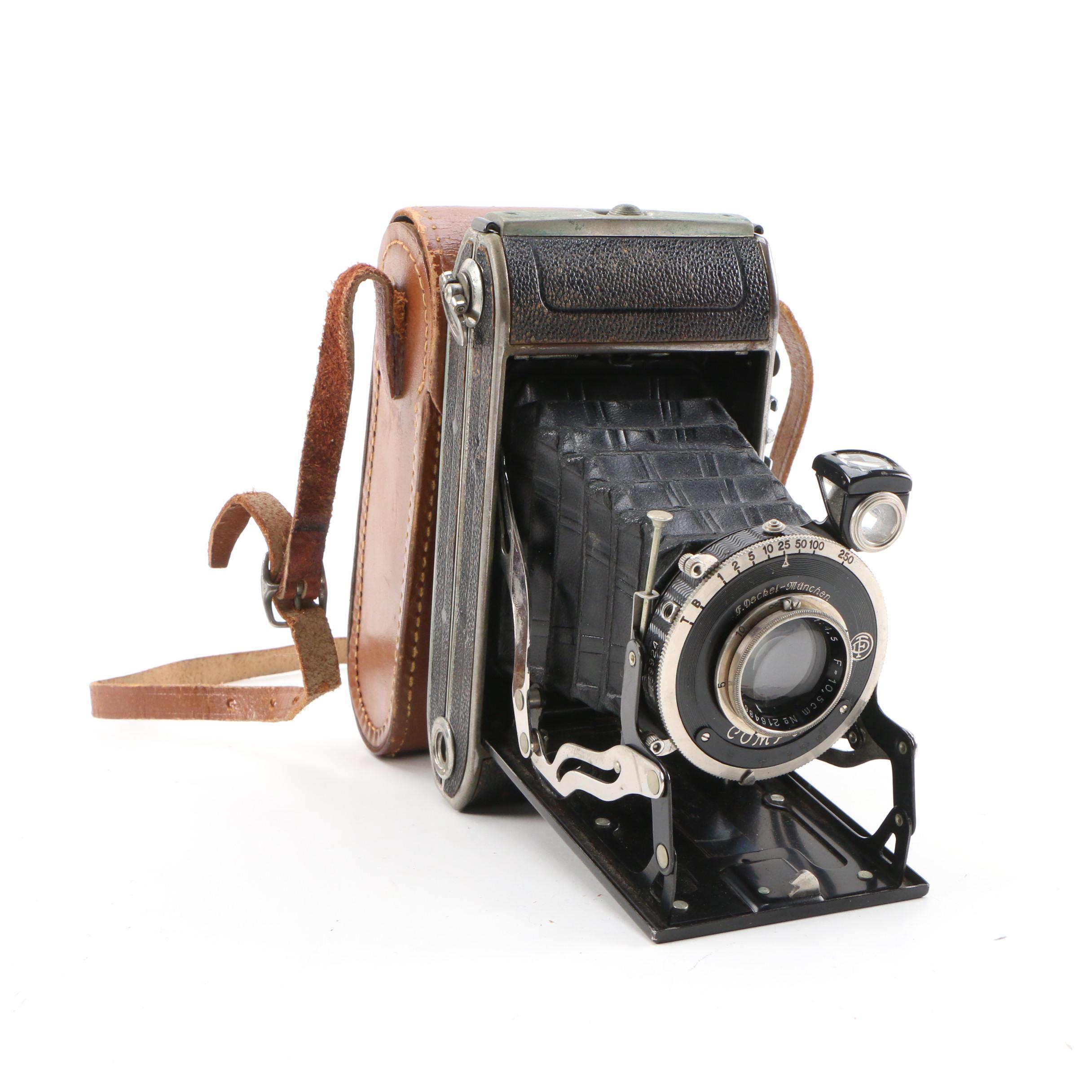 Belfoca and Wirgin Folding Cameras with Leather Cases