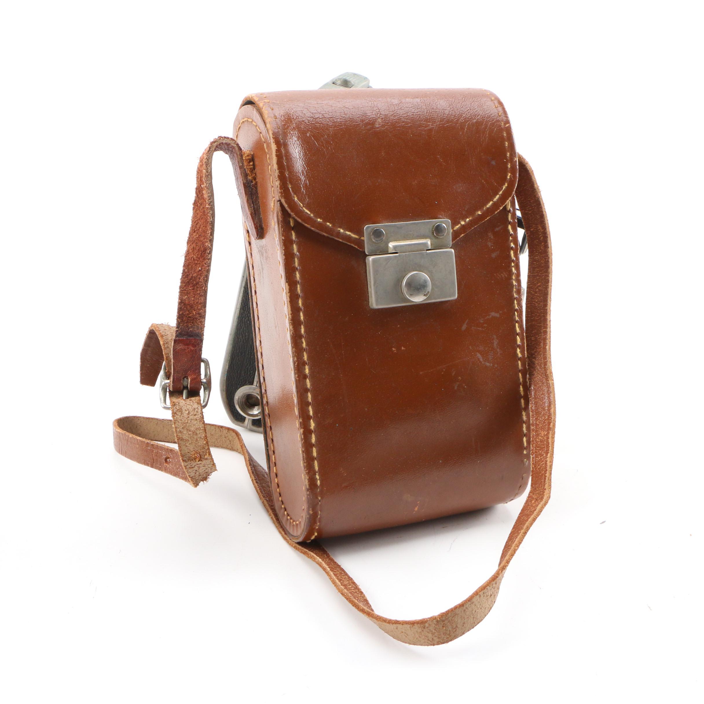 Belfoca and Wirgin Folding Cameras with Leather Cases