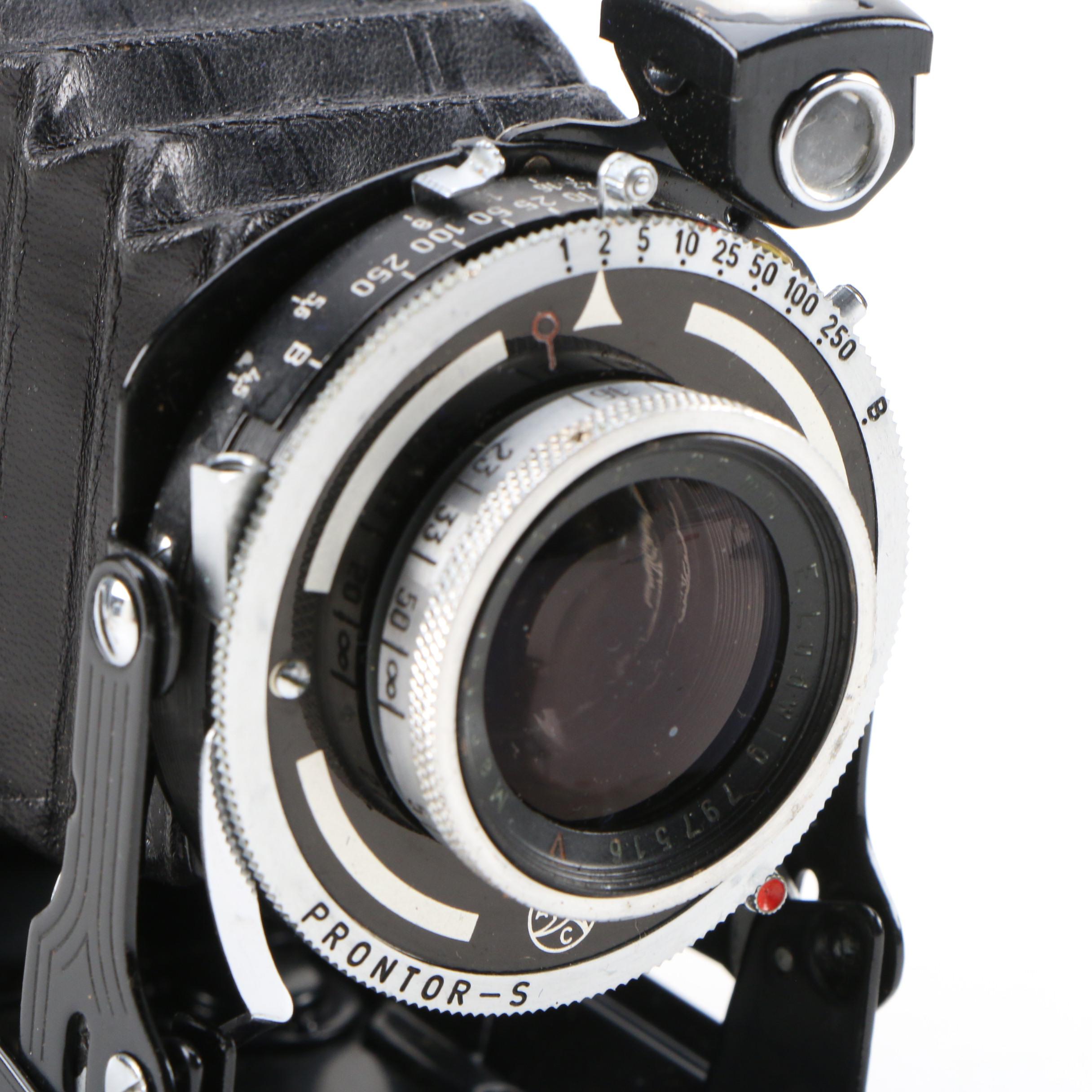 Belfoca and Wirgin Folding Cameras with Leather Cases