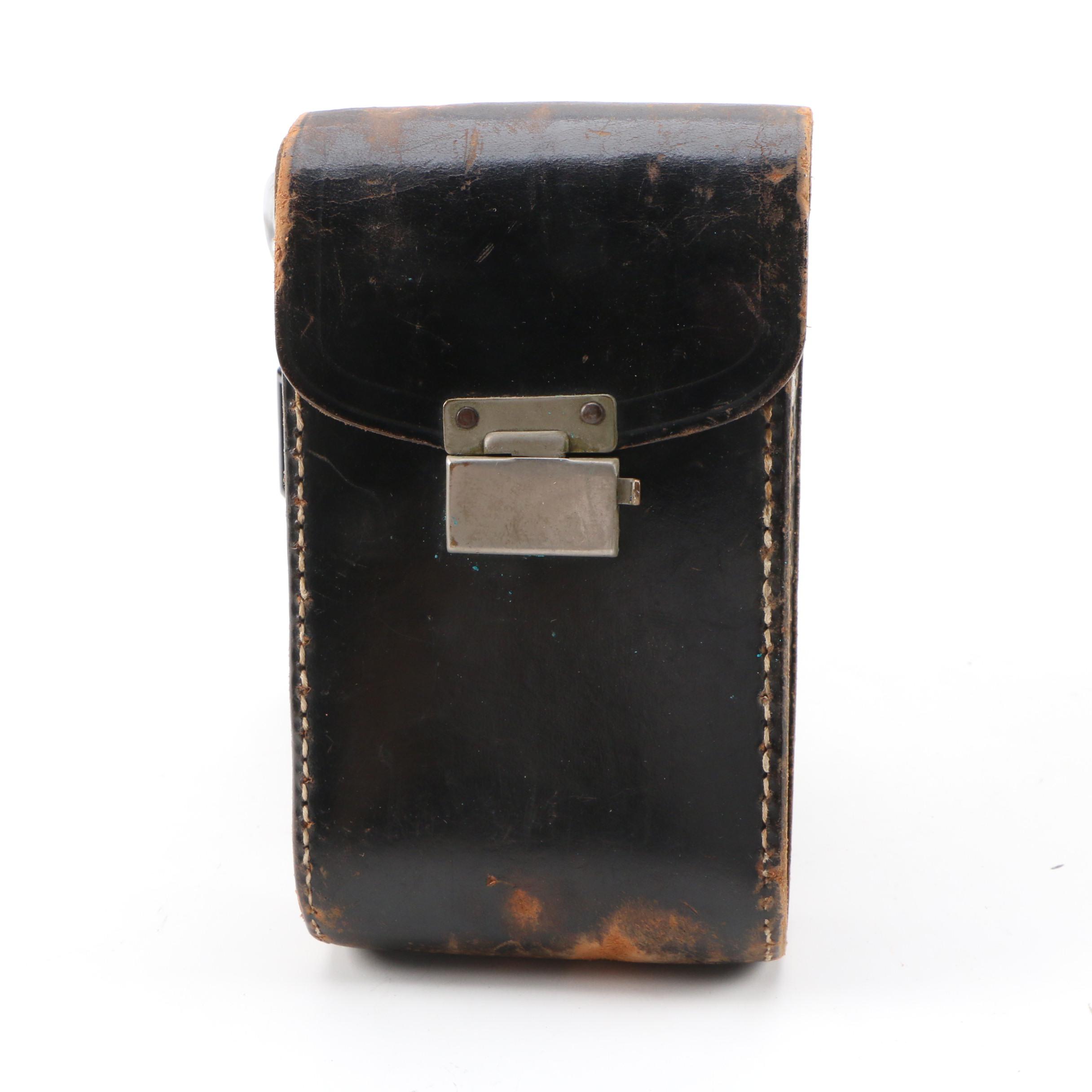 Belfoca and Wirgin Folding Cameras with Leather Cases