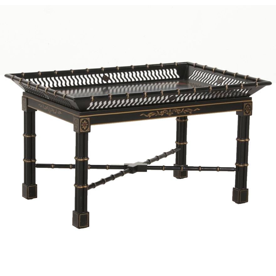 Toleware Style Hand-Painted Tray Top Coffee Table