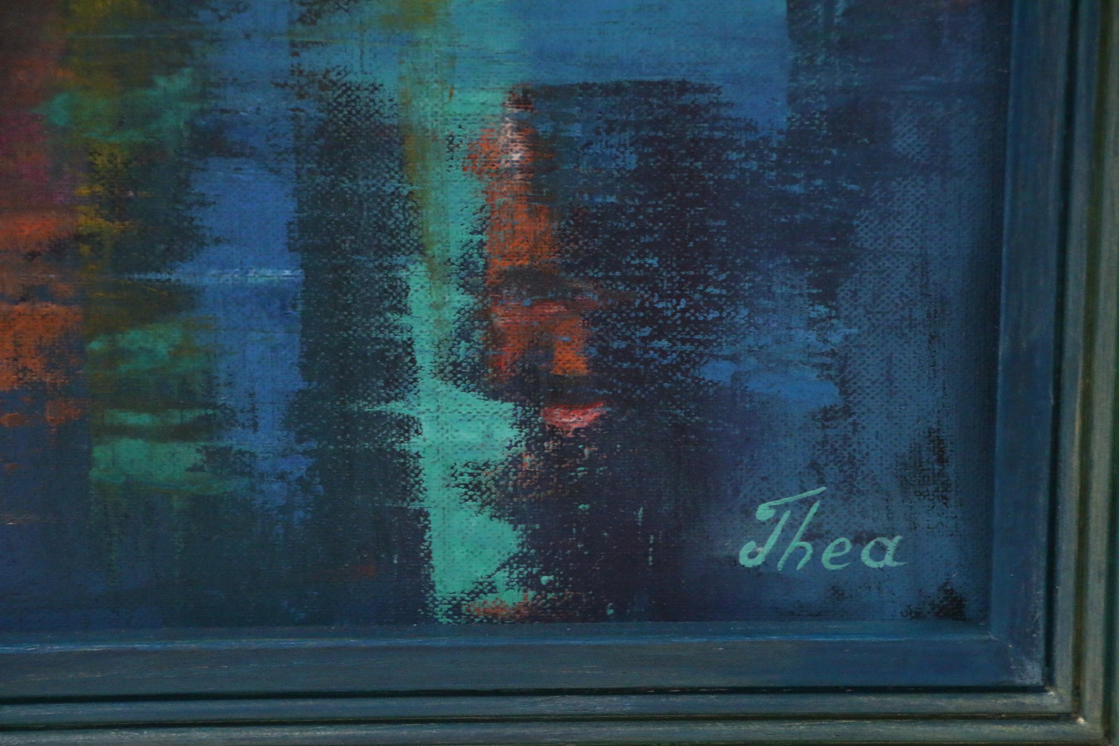 Thea Mamukelashvili Cityscape Oil Painting "Night City"