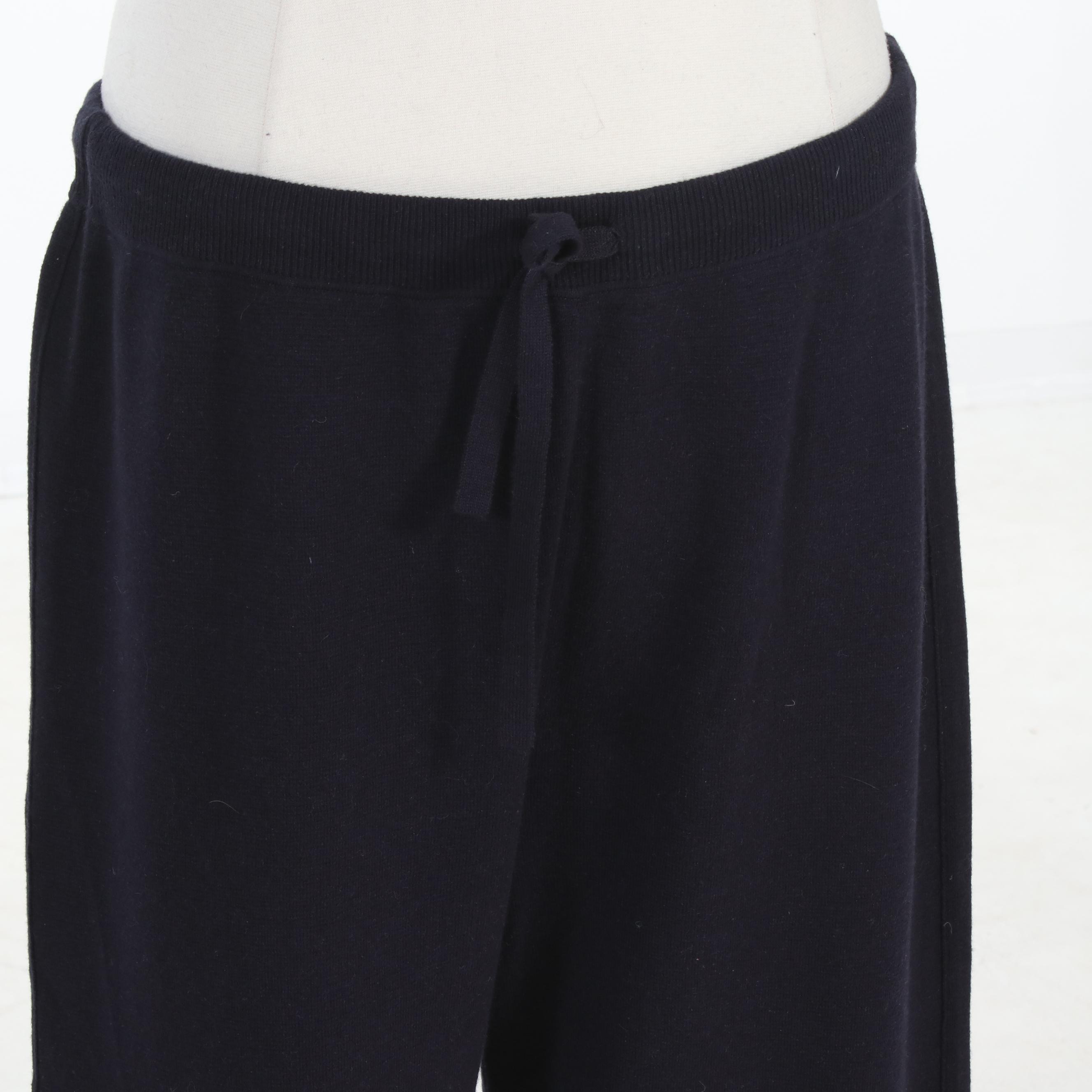 Tory Burch Navy Blue Cashmere Roxanna Drawstring Pants