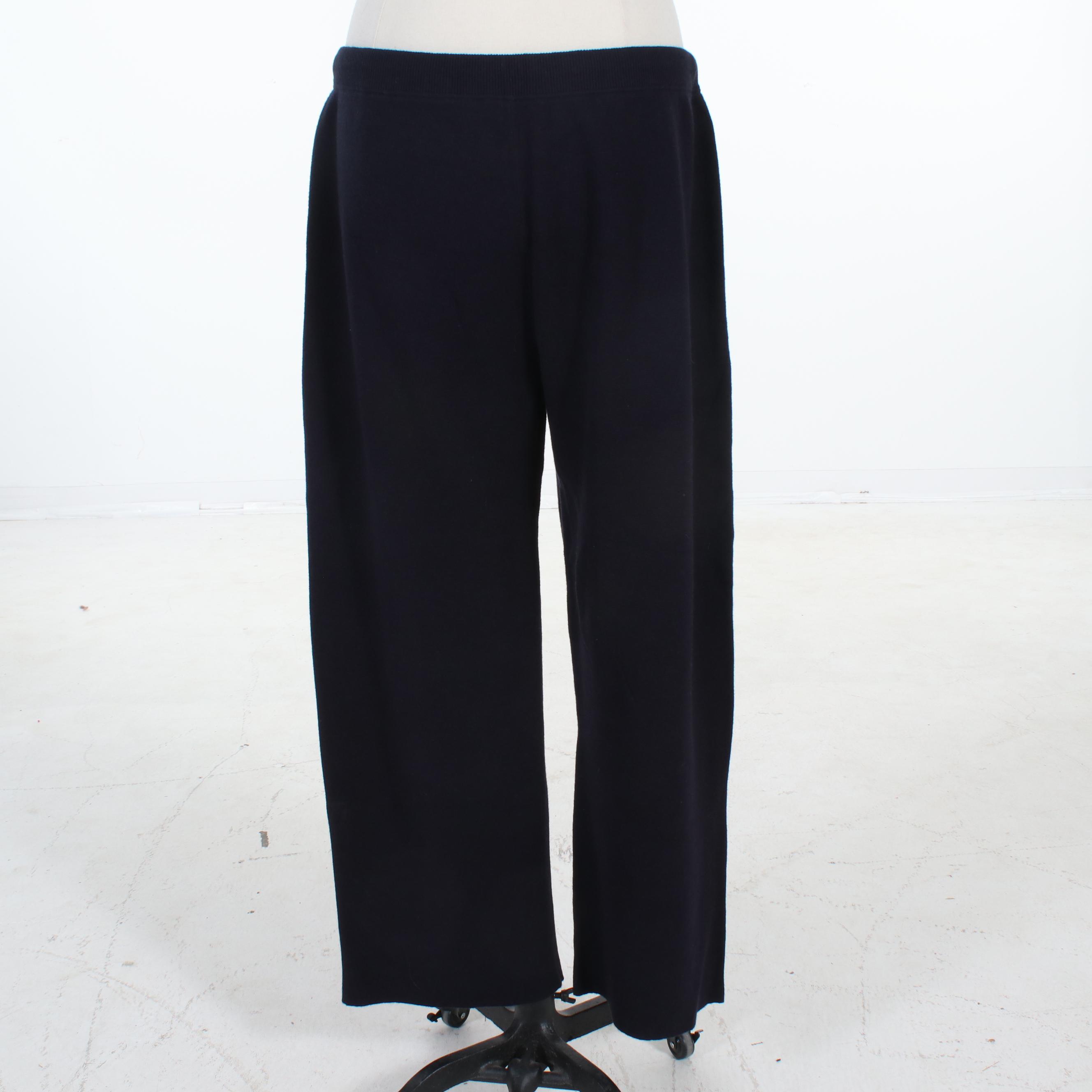 Tory Burch Navy Blue Cashmere Roxanna Drawstring Pants