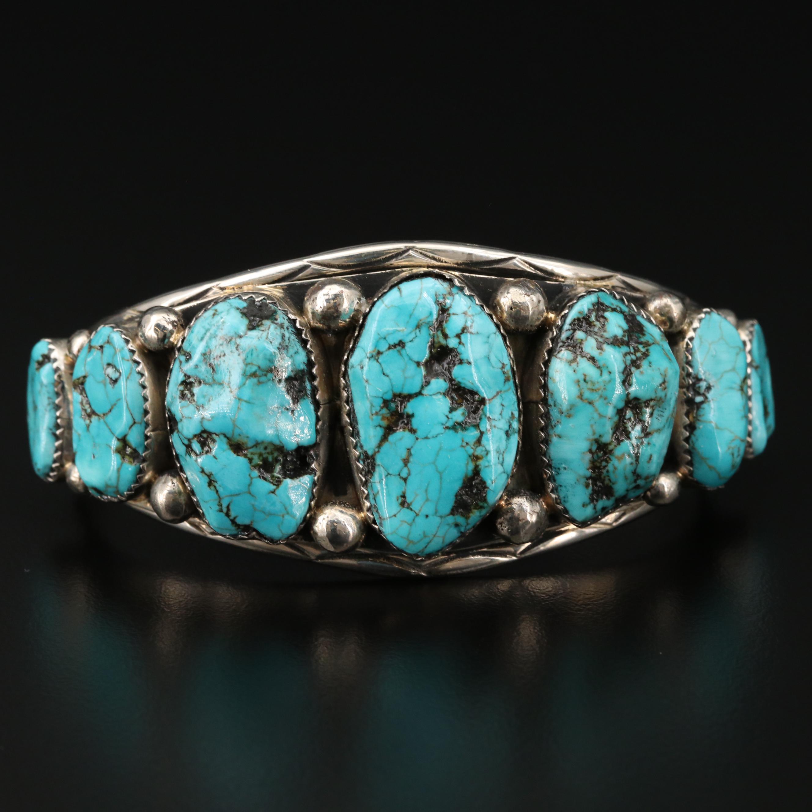 Laura J Dabbs and Sons Navajo Diné Turquoise Cuff Bracelet