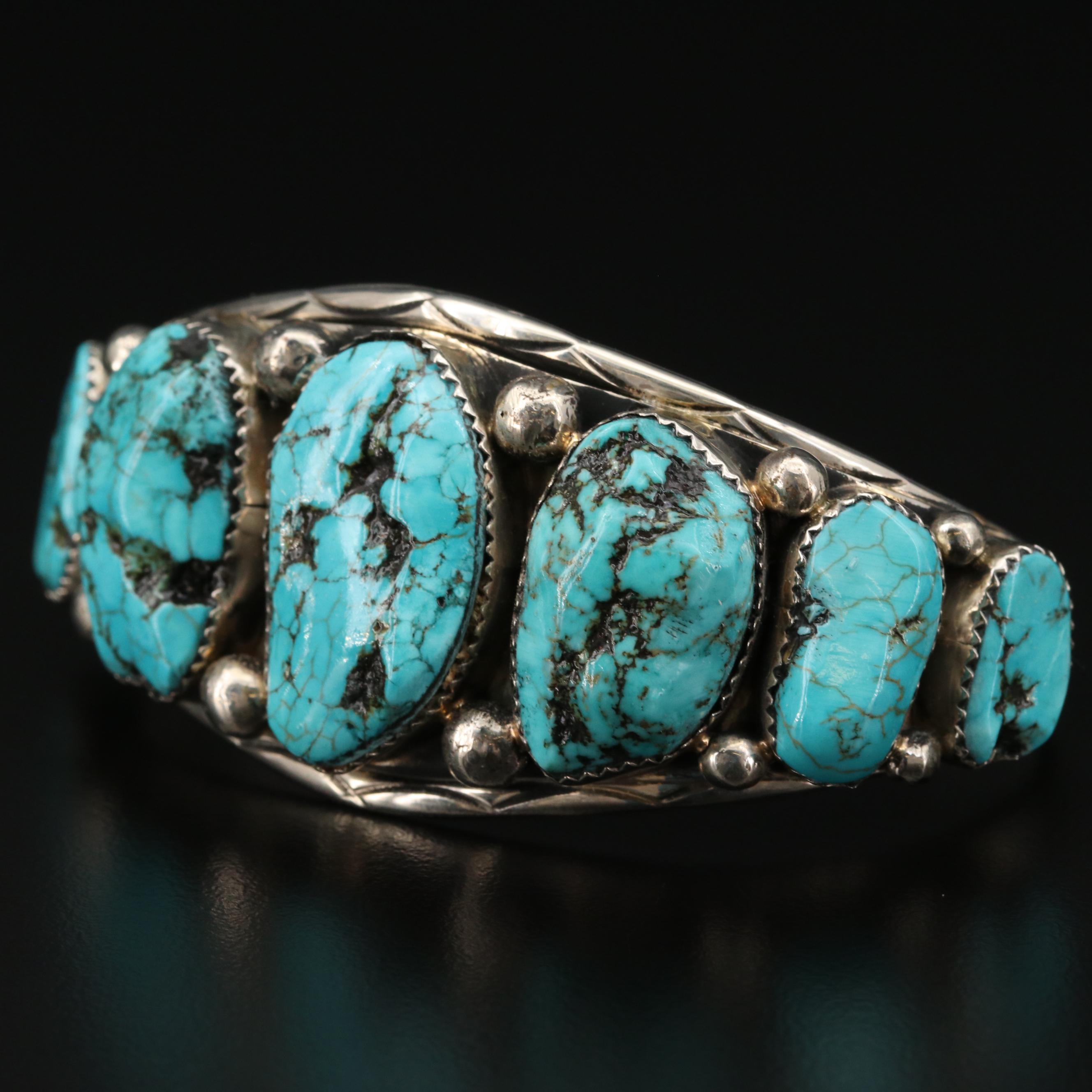 Laura J Dabbs and Sons Navajo Diné Turquoise Cuff Bracelet