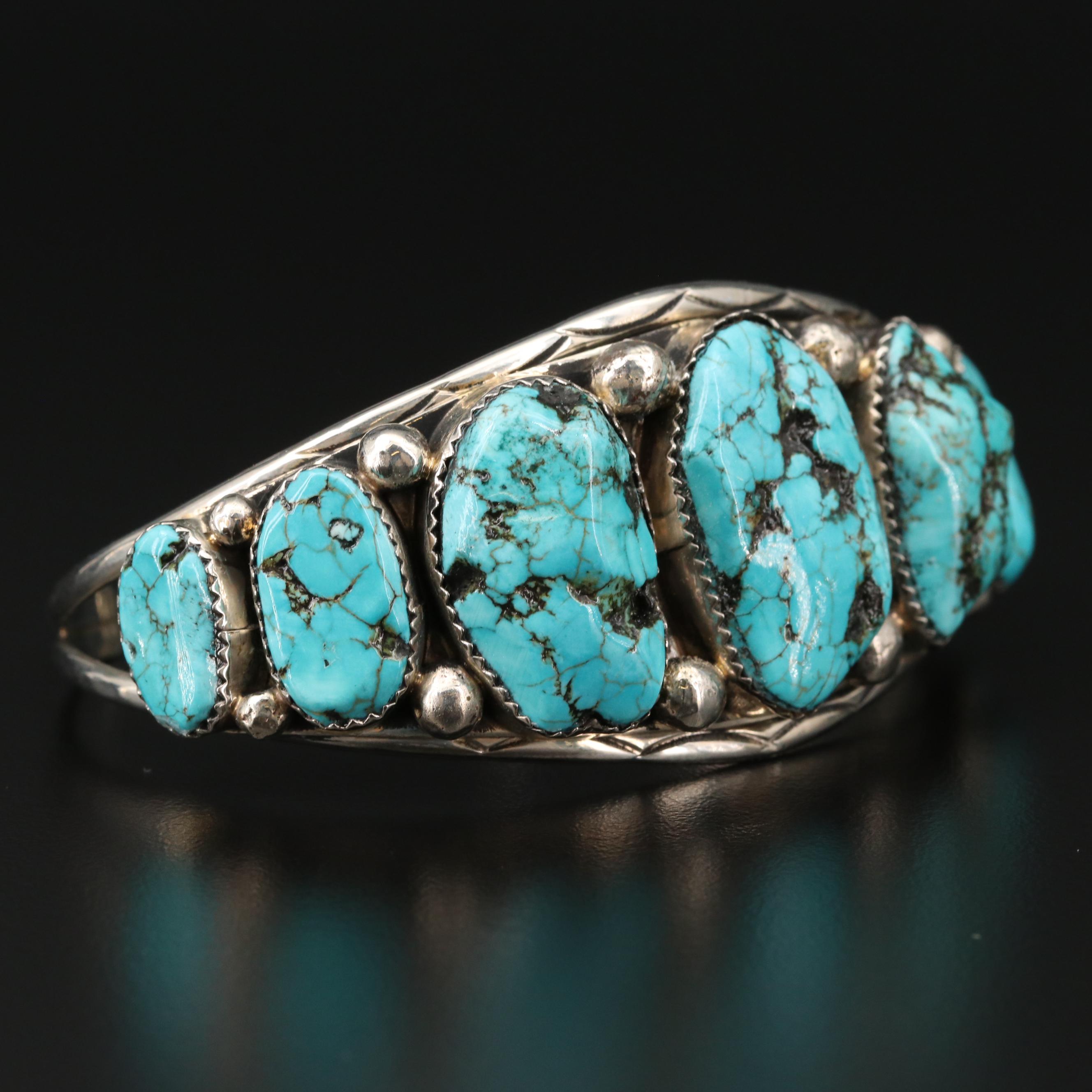 Laura J Dabbs and Sons Navajo Diné Turquoise Cuff Bracelet