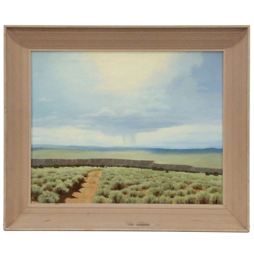 Barry Atwater Oil Painting "Rio Grande Gorge", Mid 20th Century