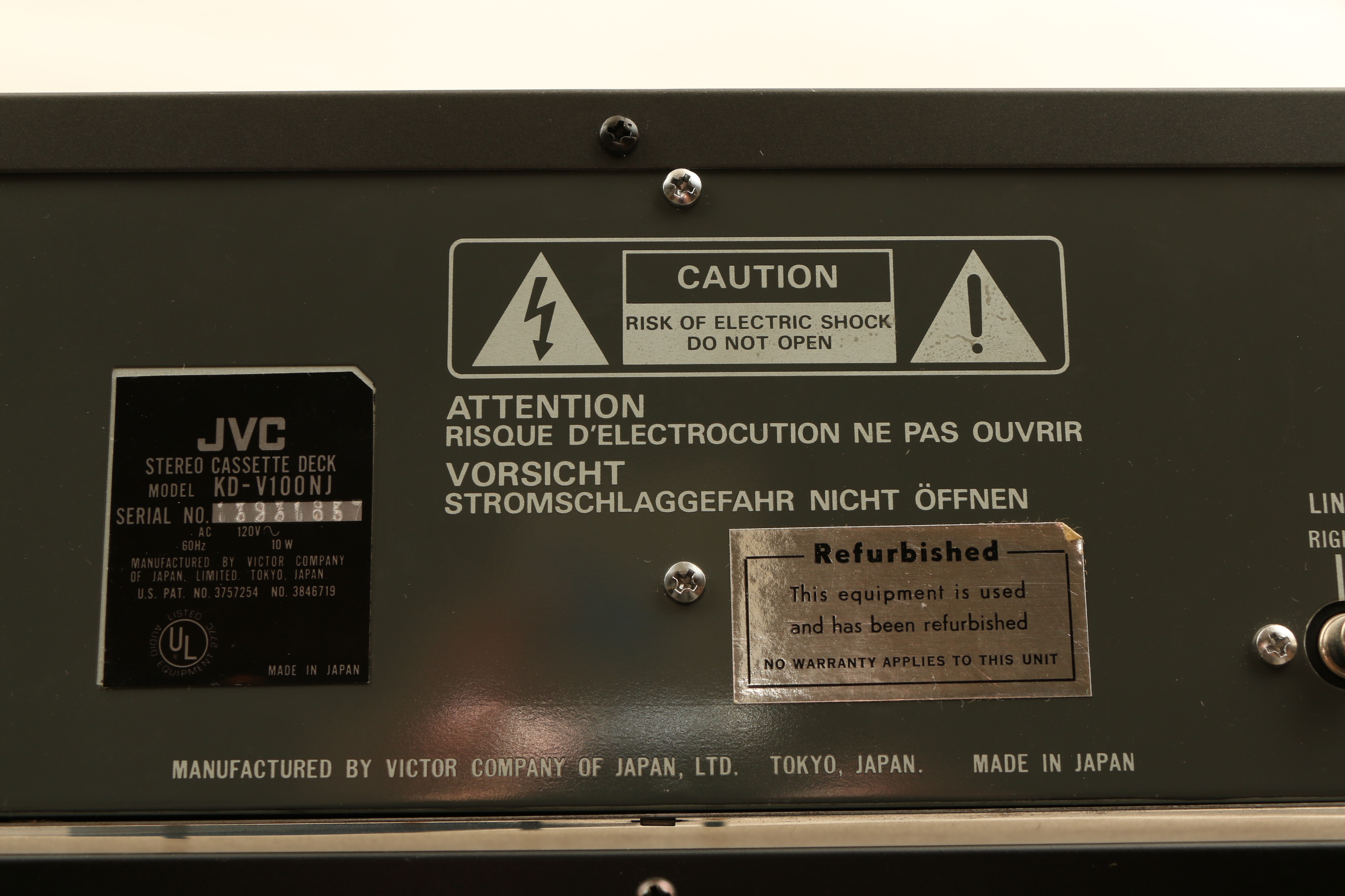 JVC Compact Disk Automatic Changer and Stereo Cassette Deck