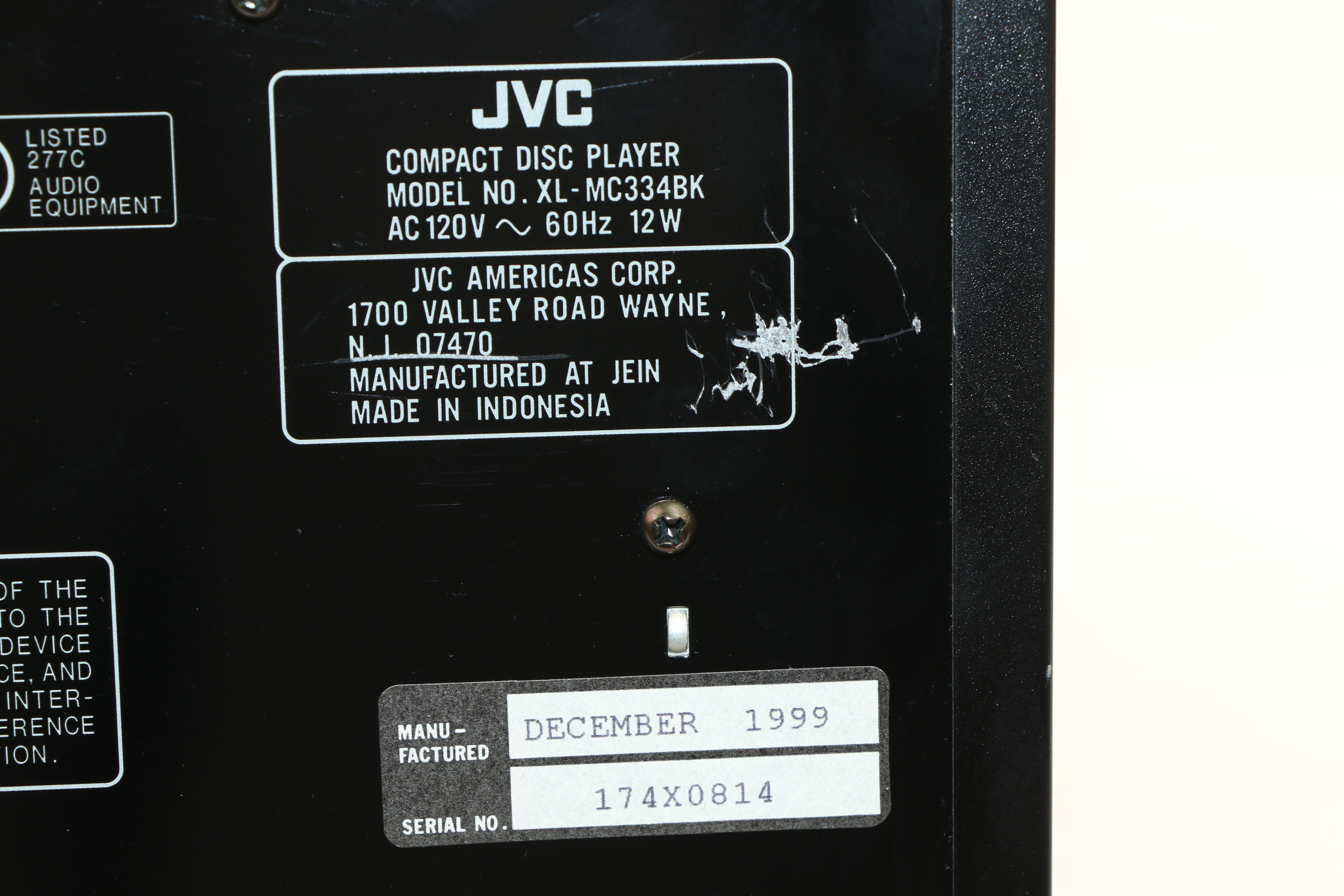 JVC Compact Disk Automatic Changer and Stereo Cassette Deck