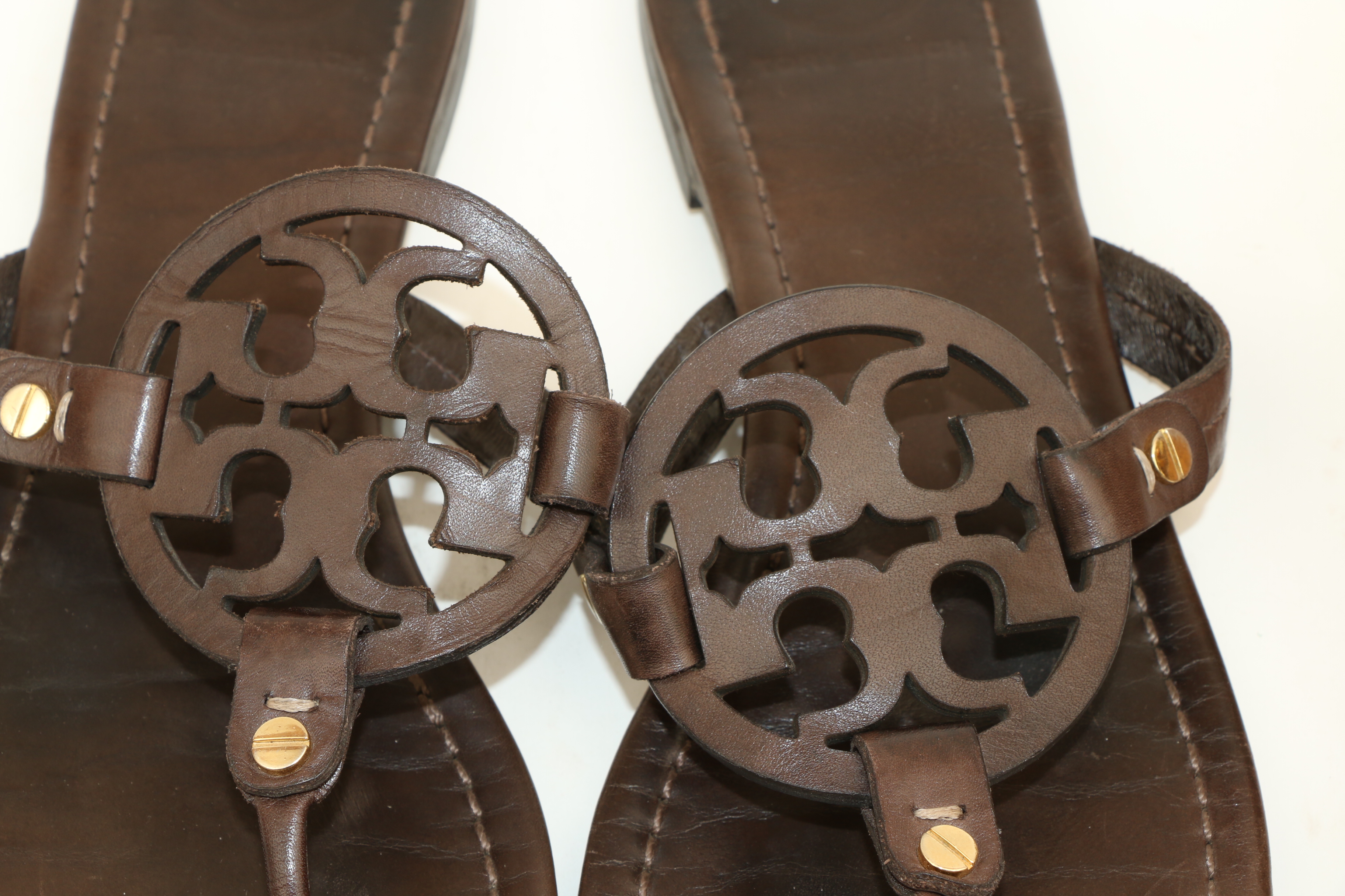 Tory Burch Pierced Leather Cork Wedge Sandals and Miller Medallion Flat Sandals