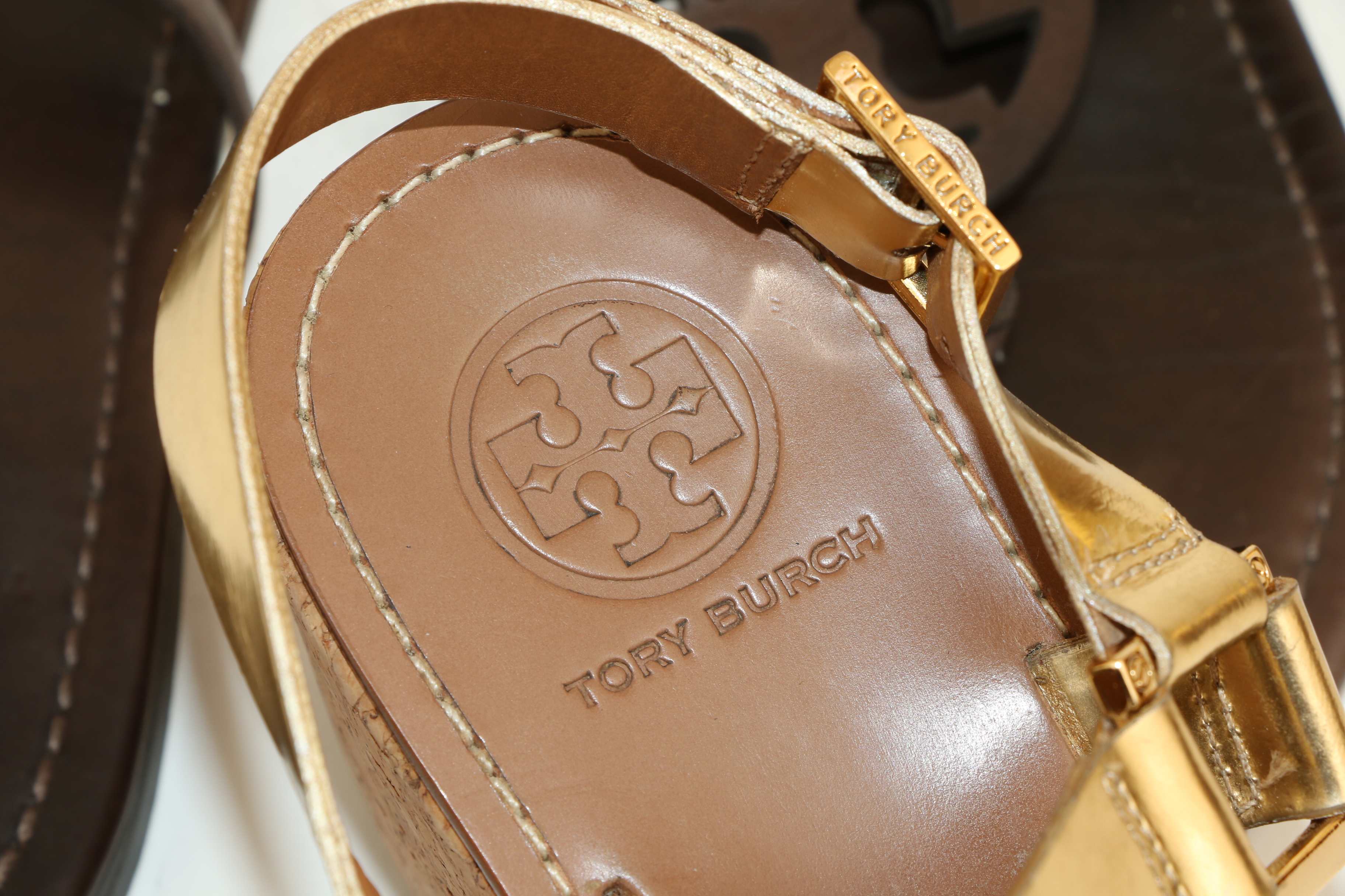 Tory Burch Pierced Leather Cork Wedge Sandals and Miller Medallion Flat Sandals