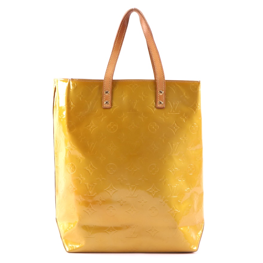 Louis Vuitton North South Catalina Tote in Monogram Vernis and Vachetta Leather