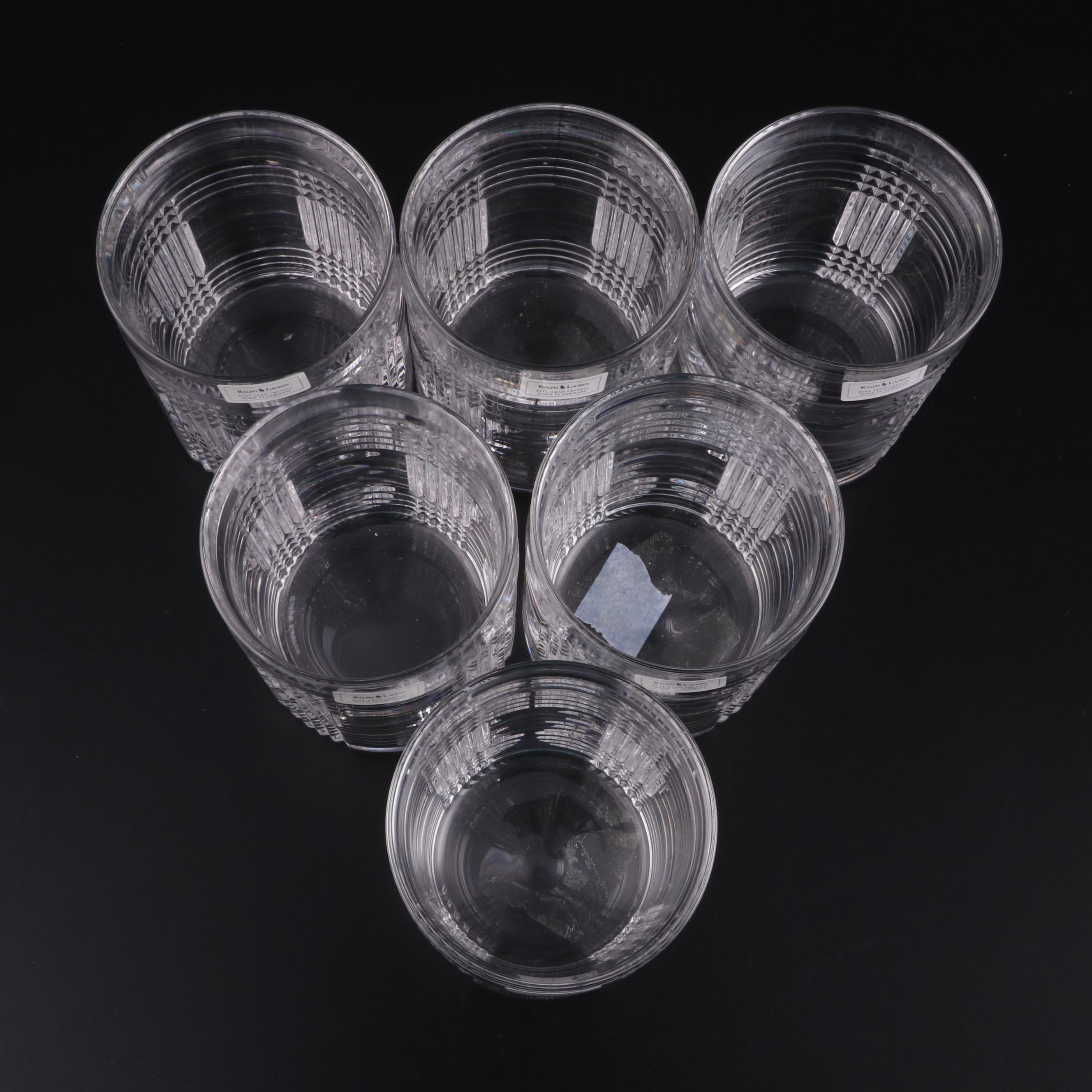 Ralph Lauren "Glen Plaid" Crystal Double Old Fashioned Glasses