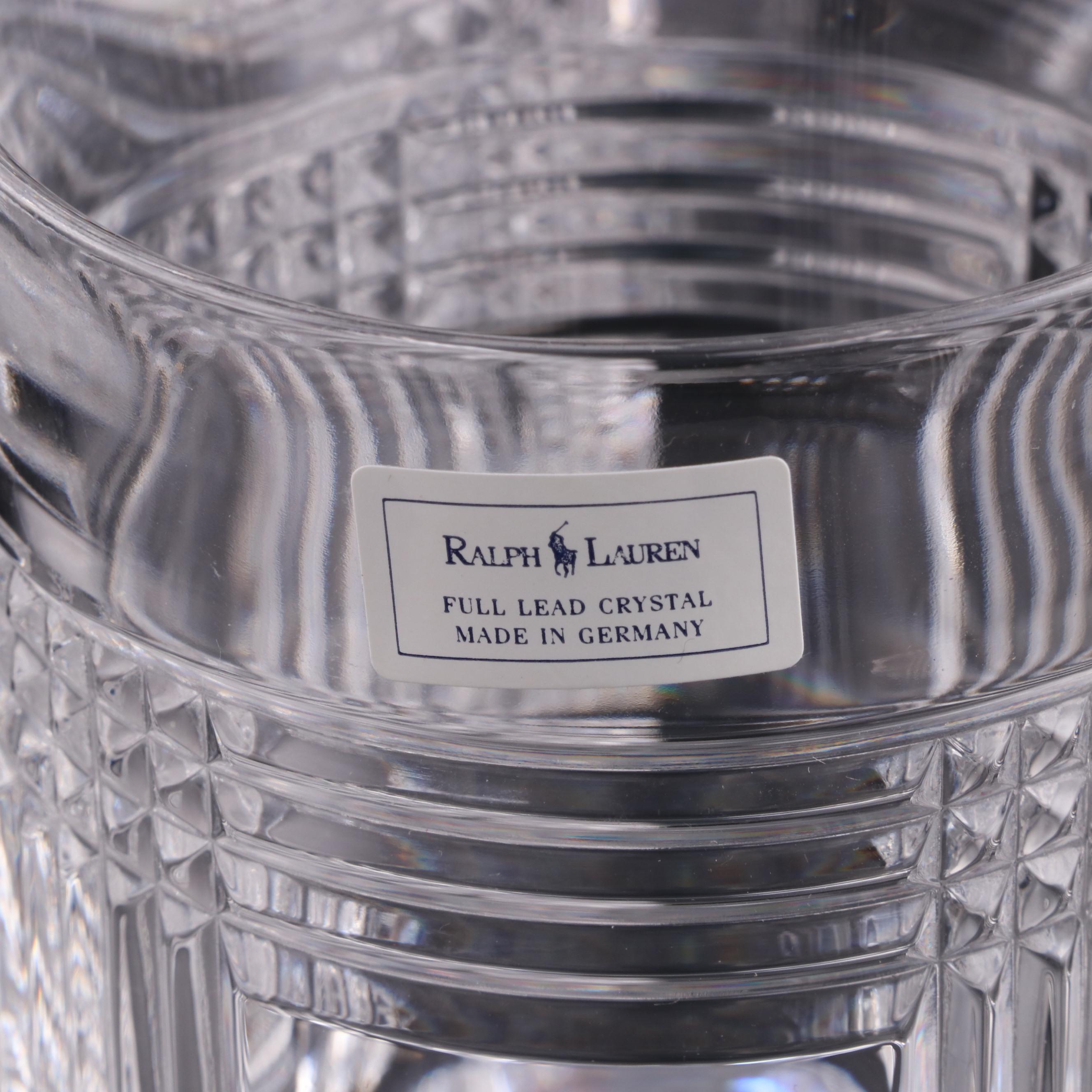 Ralph Lauren "Glen Plaid" Crystal Double Old Fashioned Glasses