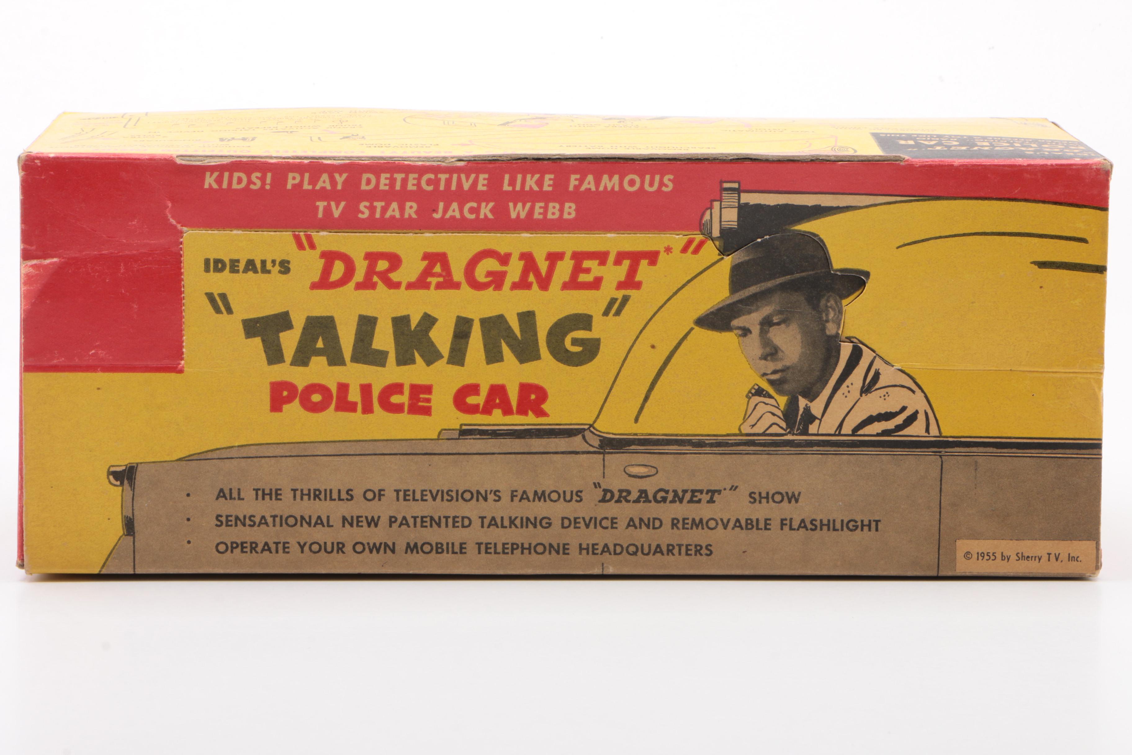 Ideal Jack Webb "Dragnet" Talking Police Car in Original Packaging, 1955