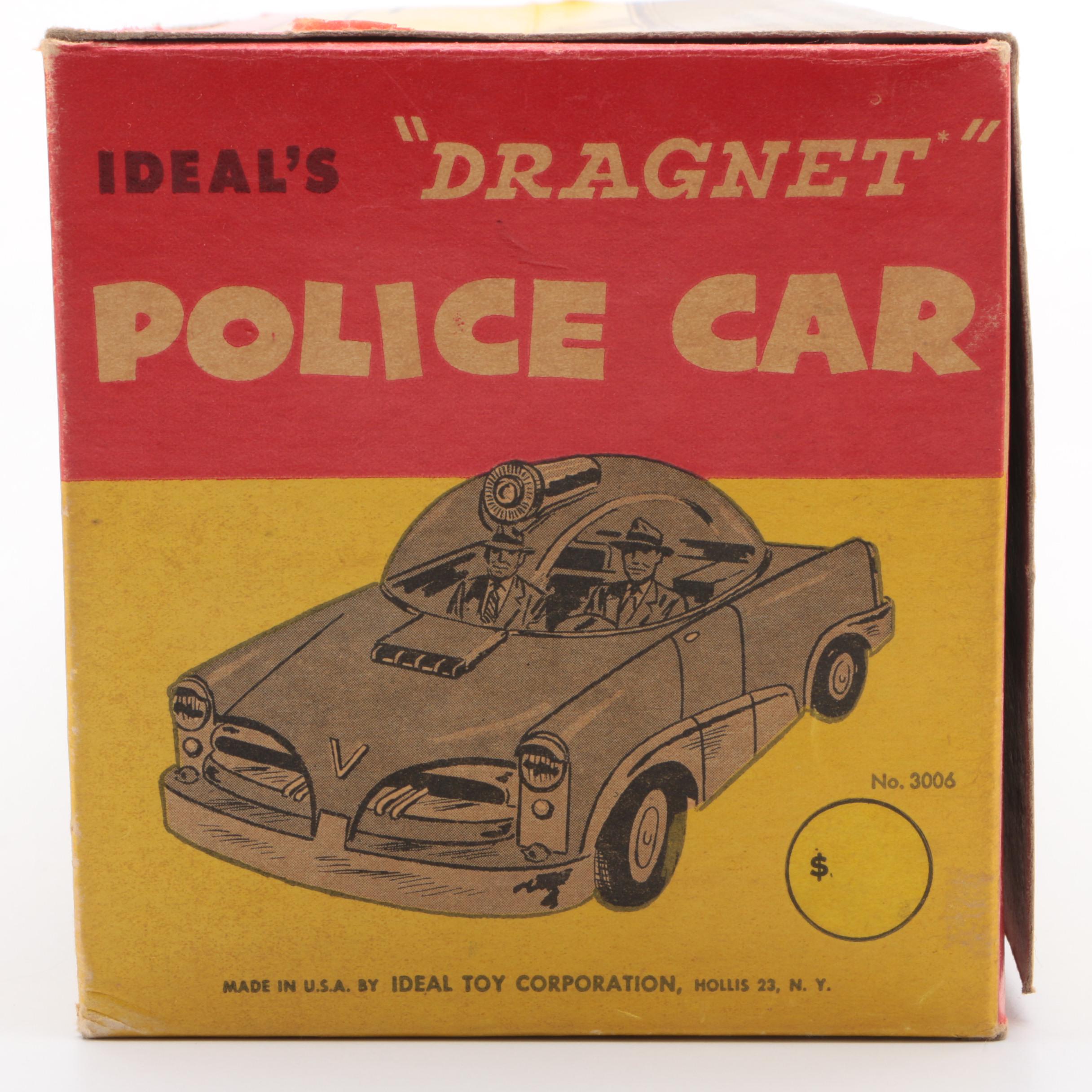 Ideal Jack Webb "Dragnet" Talking Police Car in Original Packaging, 1955