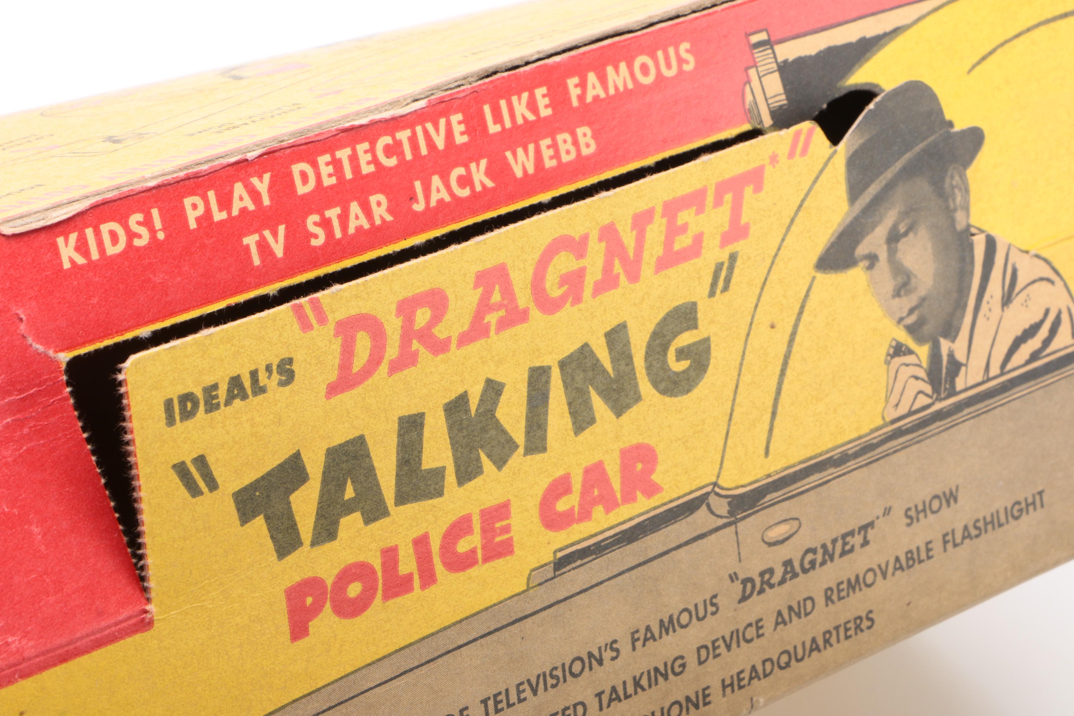 Ideal Jack Webb "Dragnet" Talking Police Car in Original Packaging, 1955