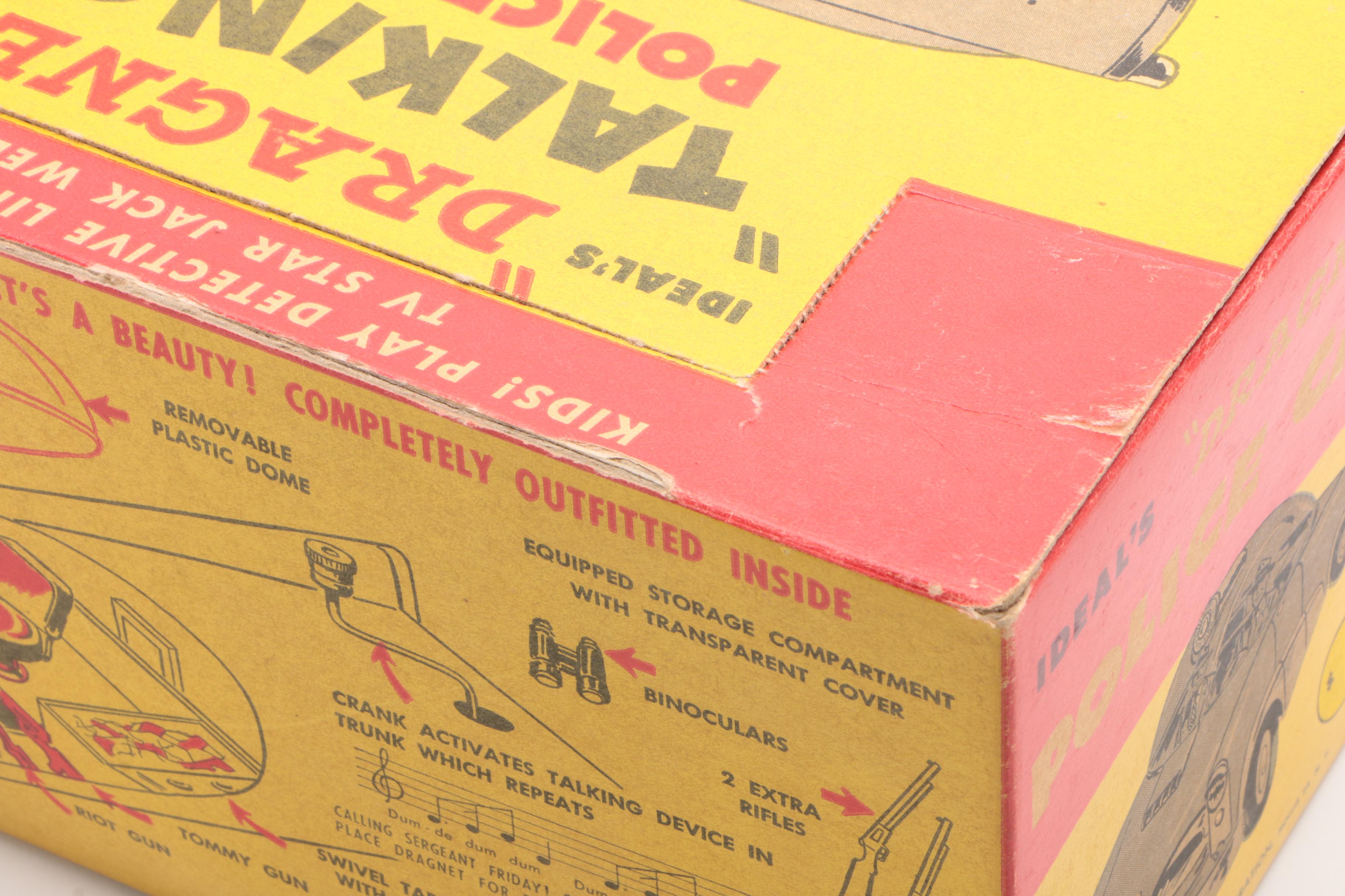 Ideal Jack Webb "Dragnet" Talking Police Car in Original Packaging, 1955