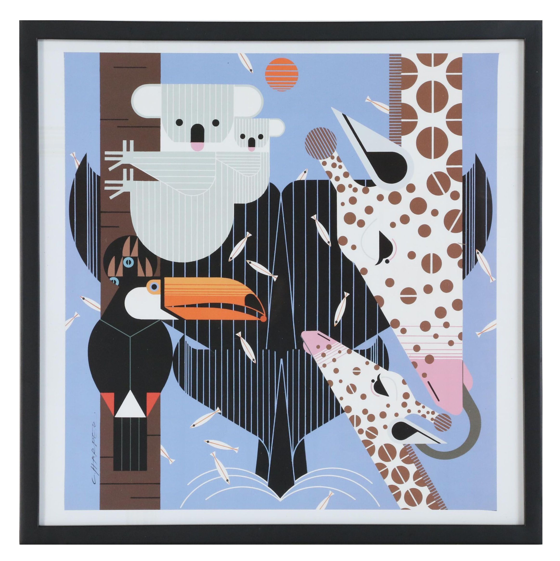 Offset Lithograph after Charley Harper "Zoo Babies"