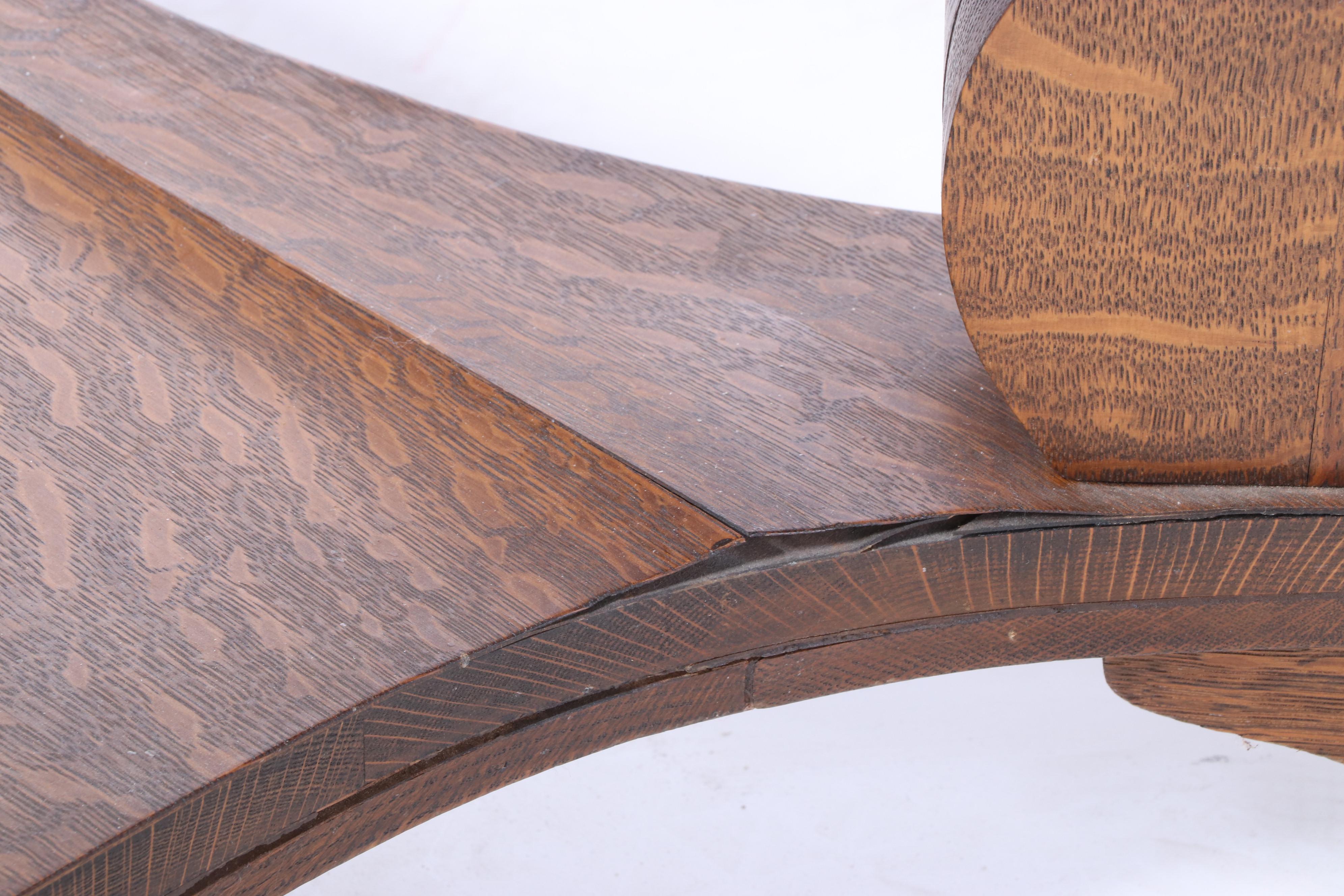 Empire Style Oak Library Table, Early 20th Century