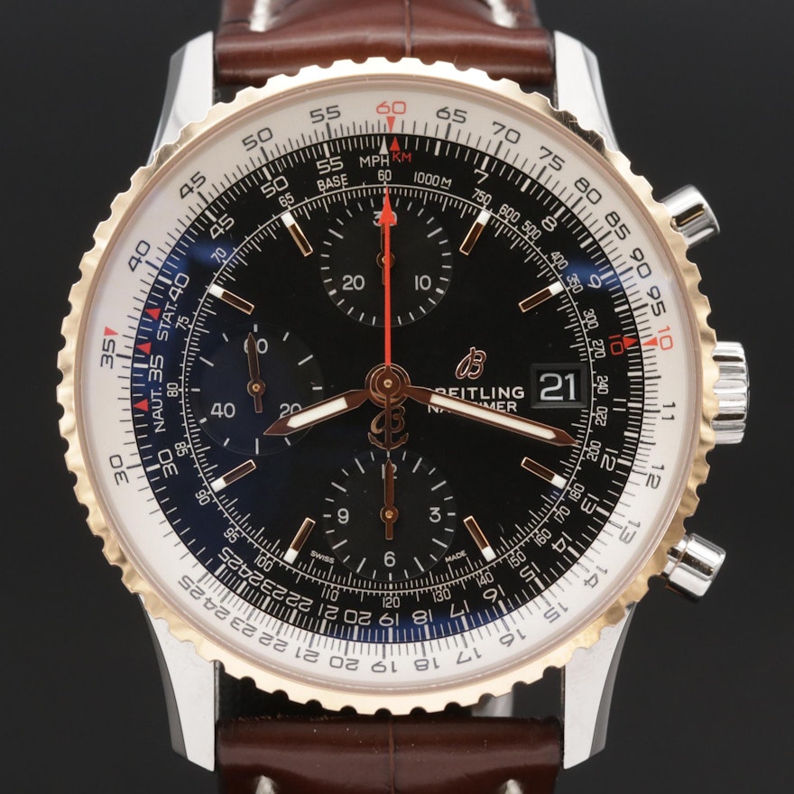 Breitling Navitimer 1 Chronograph 18K Rose Gold and Stainless Steel Wristwatch