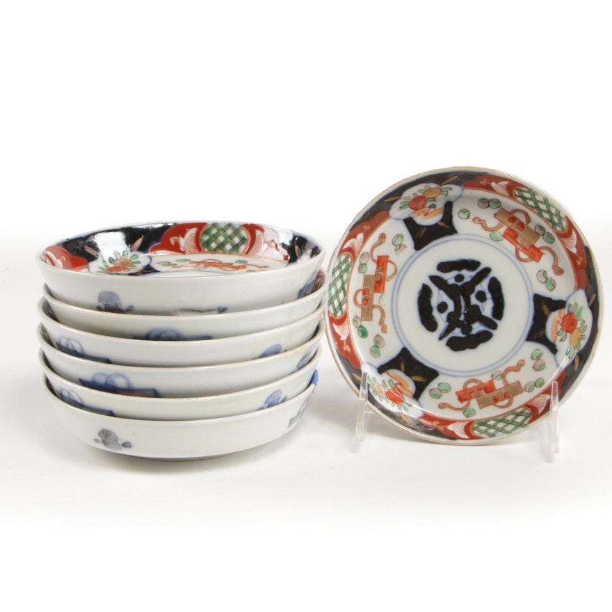 Japanese Imari Hand-Painted Porcelain Bowls