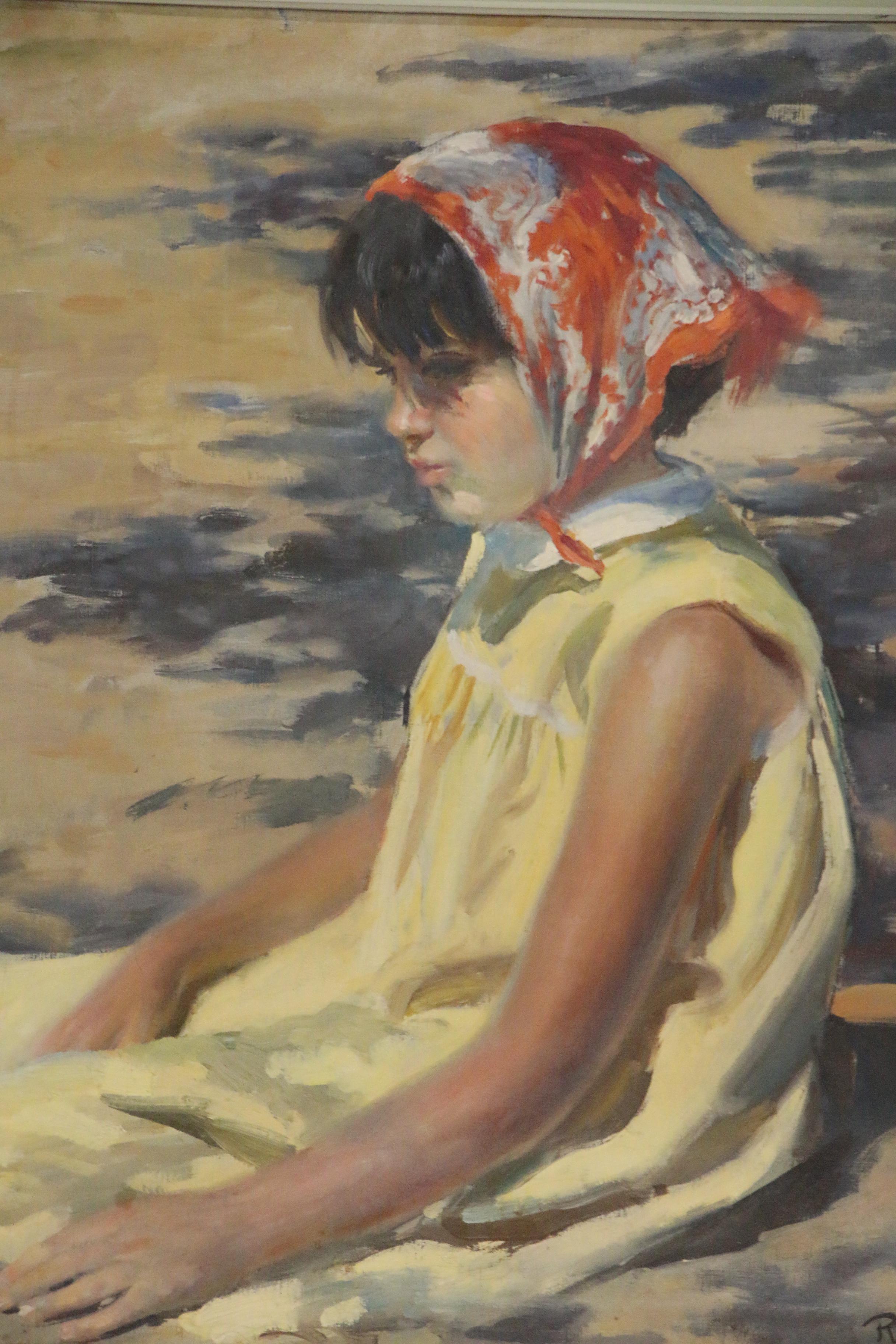 Ramón Pichot i Soler Impressionist Style Portrait Oil Painting, Mid-20th Century