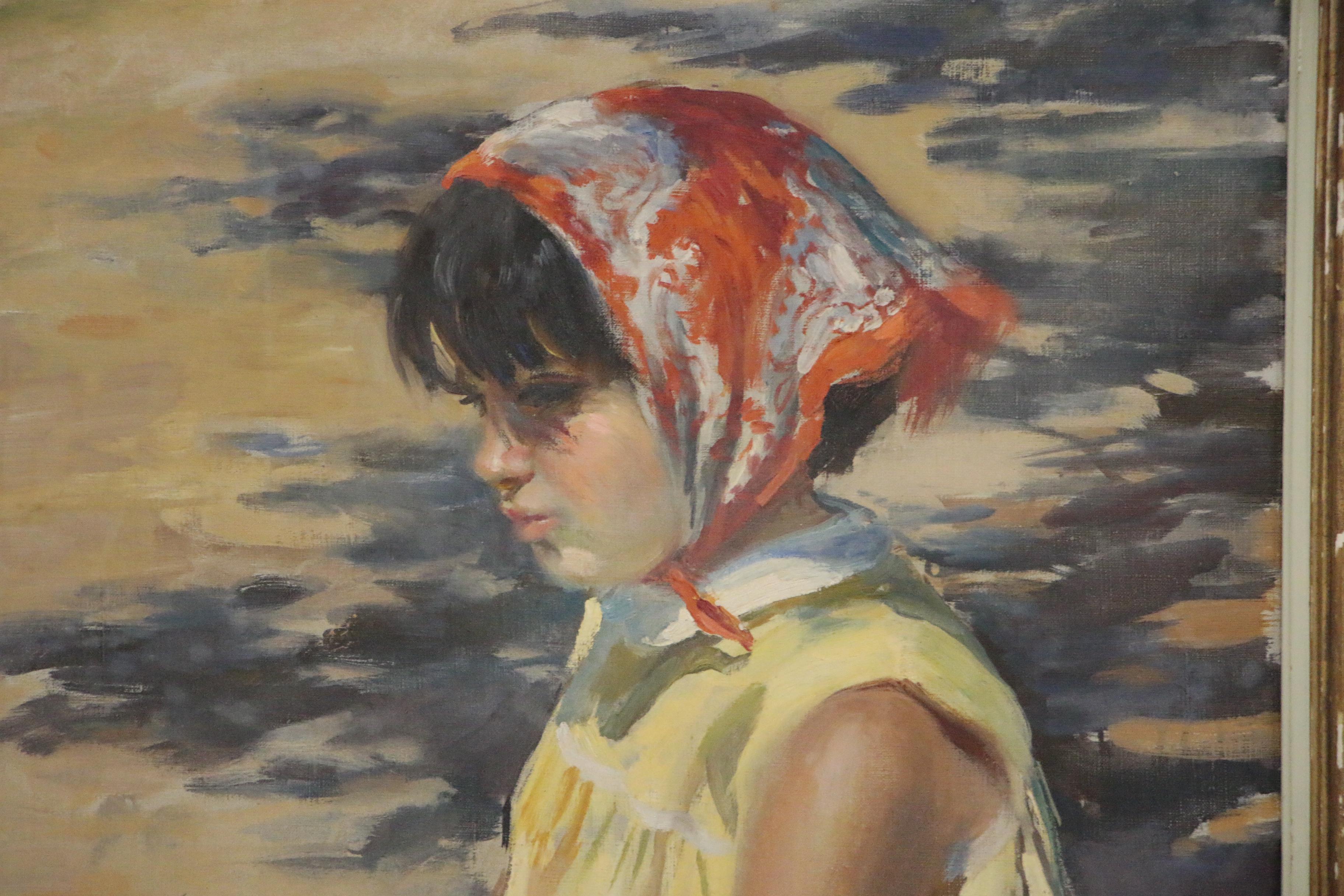 Ramón Pichot i Soler Impressionist Style Portrait Oil Painting, Mid-20th Century