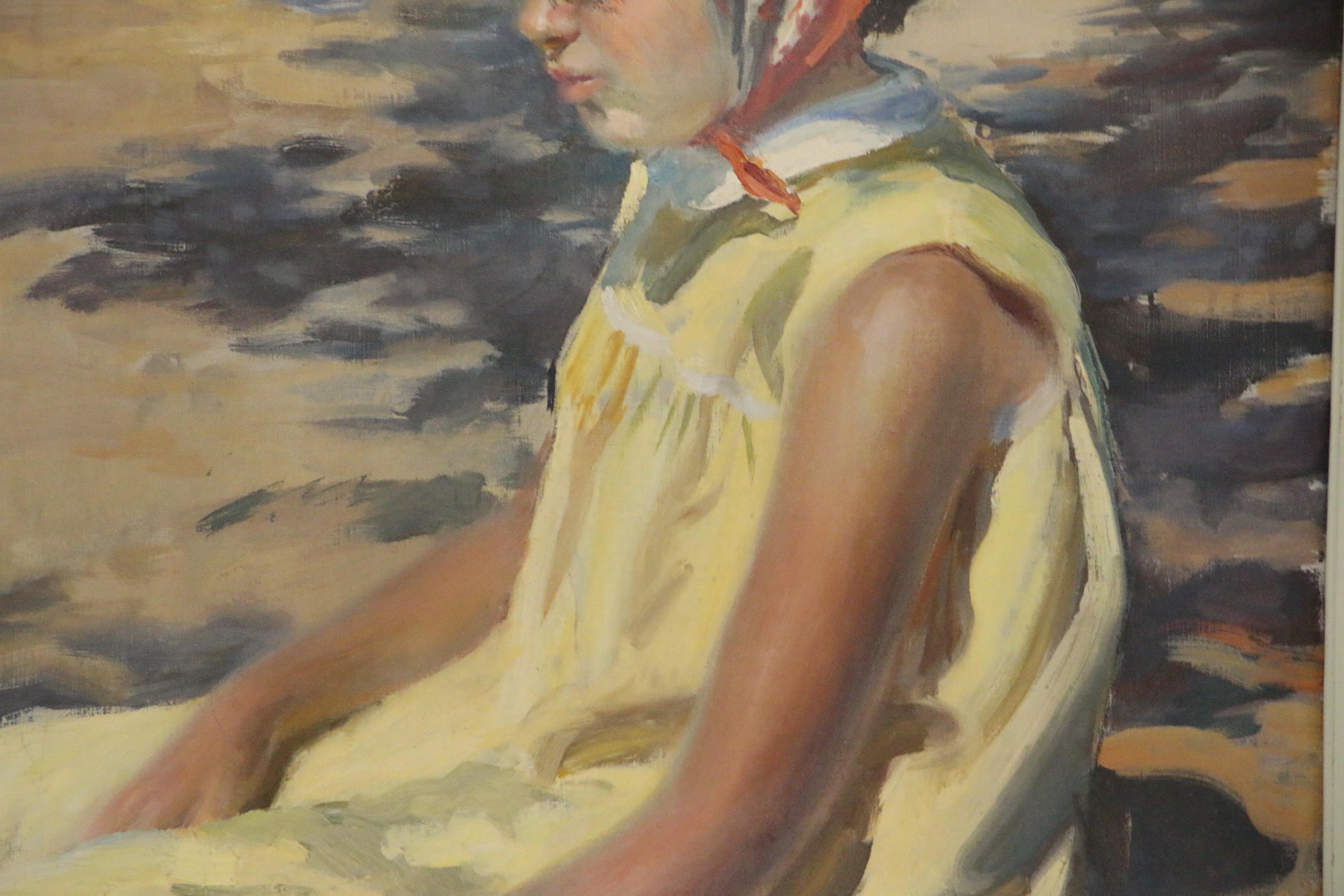 Ramón Pichot i Soler Impressionist Style Portrait Oil Painting, Mid-20th Century