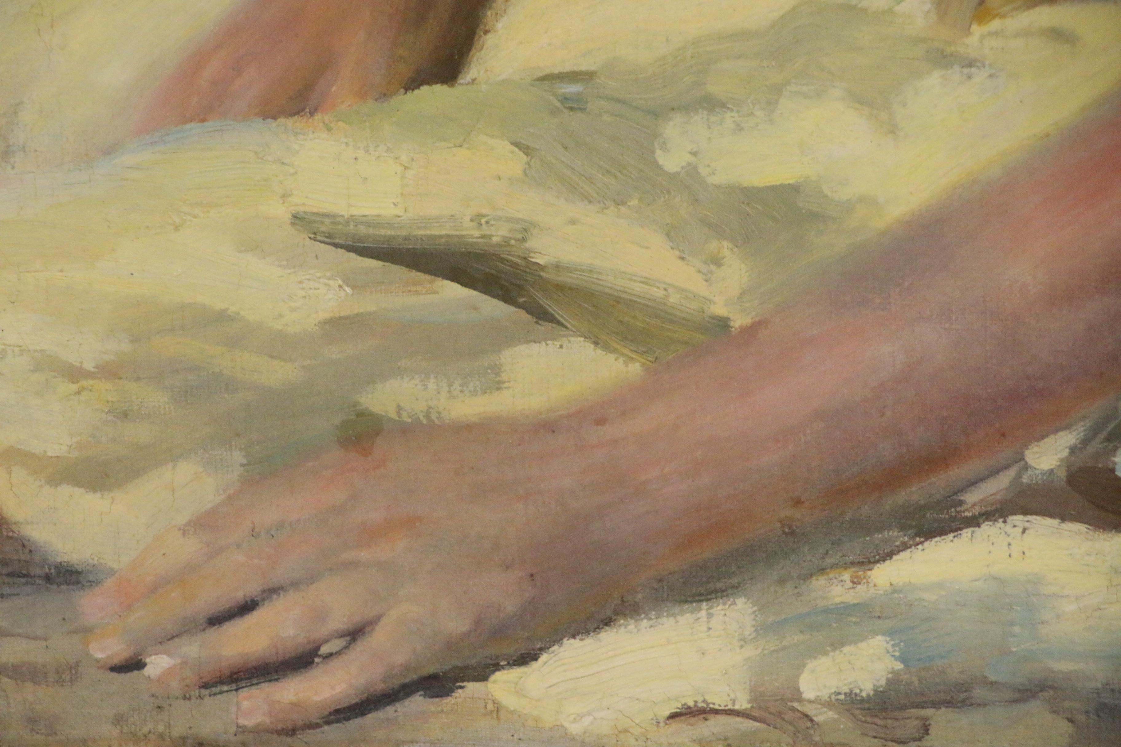 Ramón Pichot i Soler Impressionist Style Portrait Oil Painting, Mid-20th Century